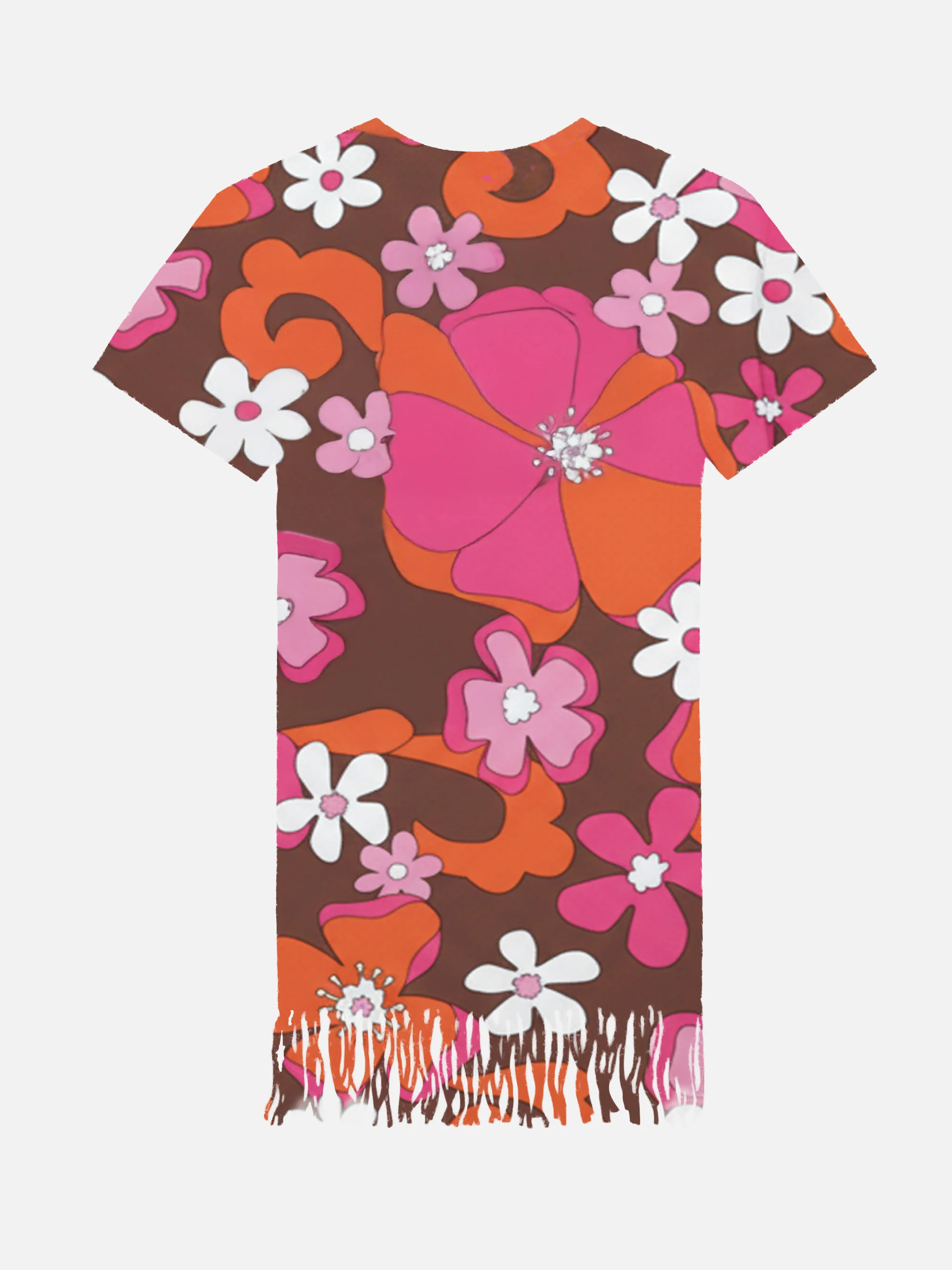 Abbey dress with fringes and  retro flower print - Image 2