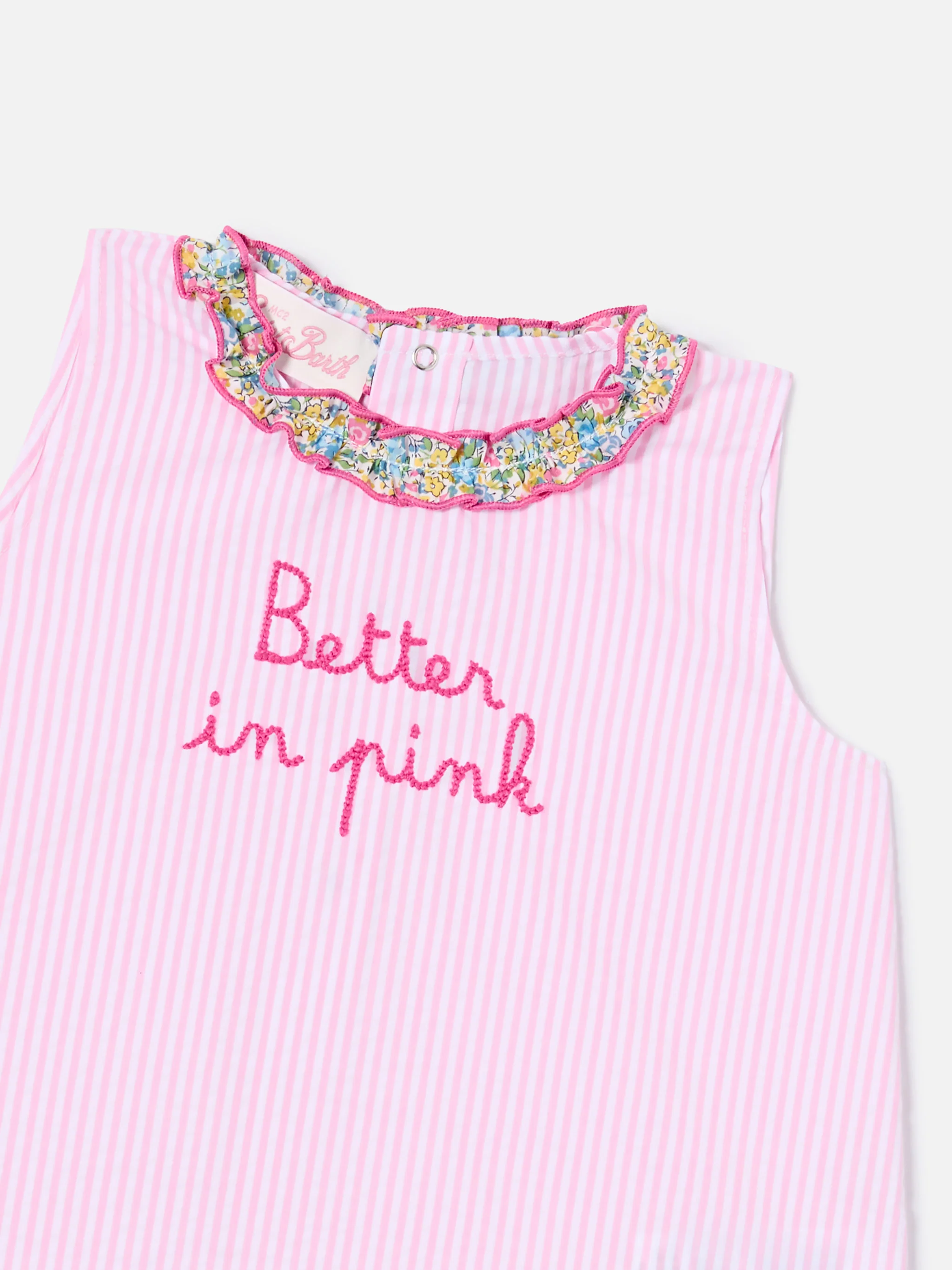 Abbie top and bloomer set with Better in pink embroidery | Made with Liberty Fabric - Image 2