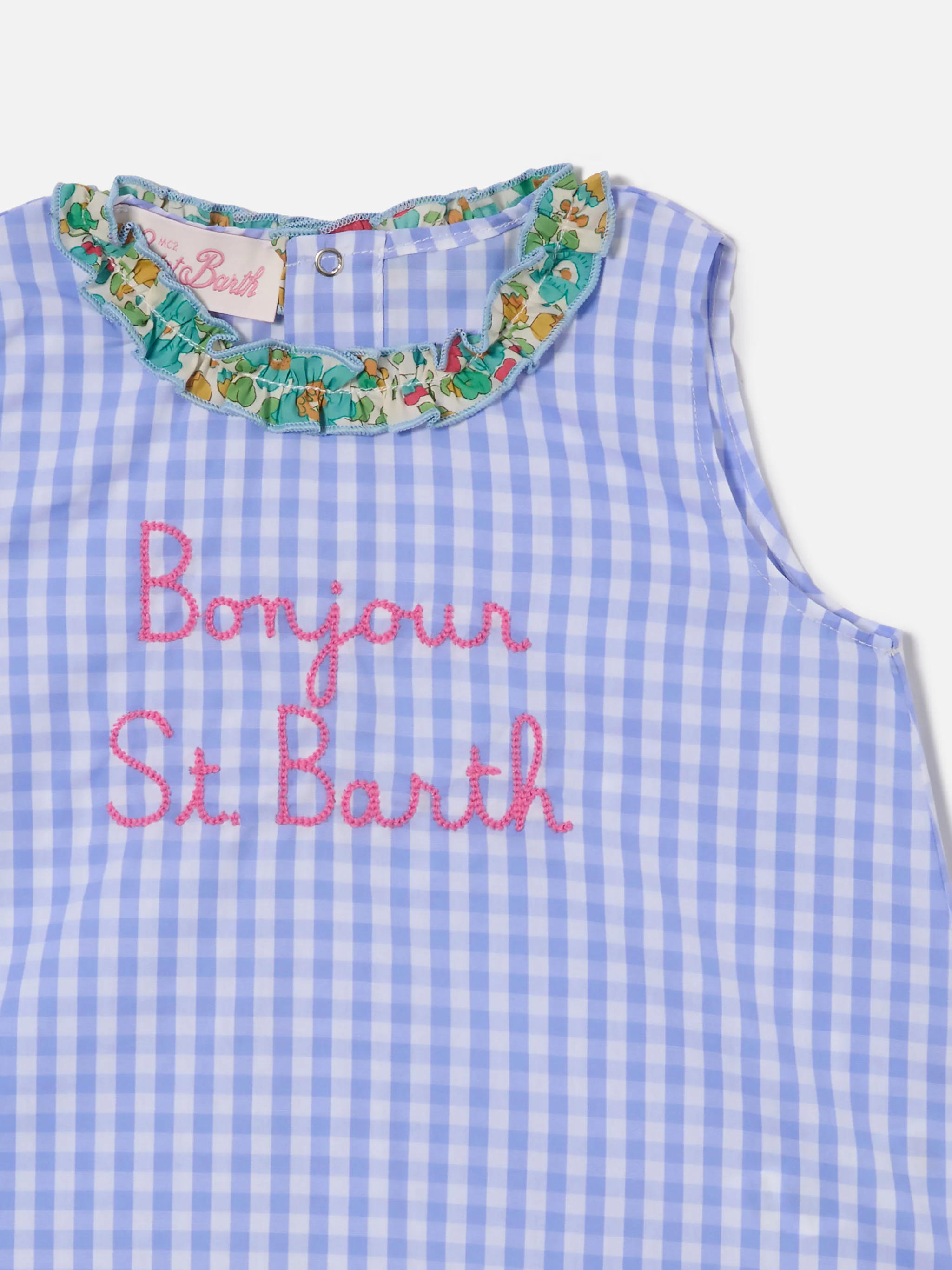 Abbie top and bloomer set with Bonjour St. Barth embroidery | Made with Liberty Fabric - Image 2