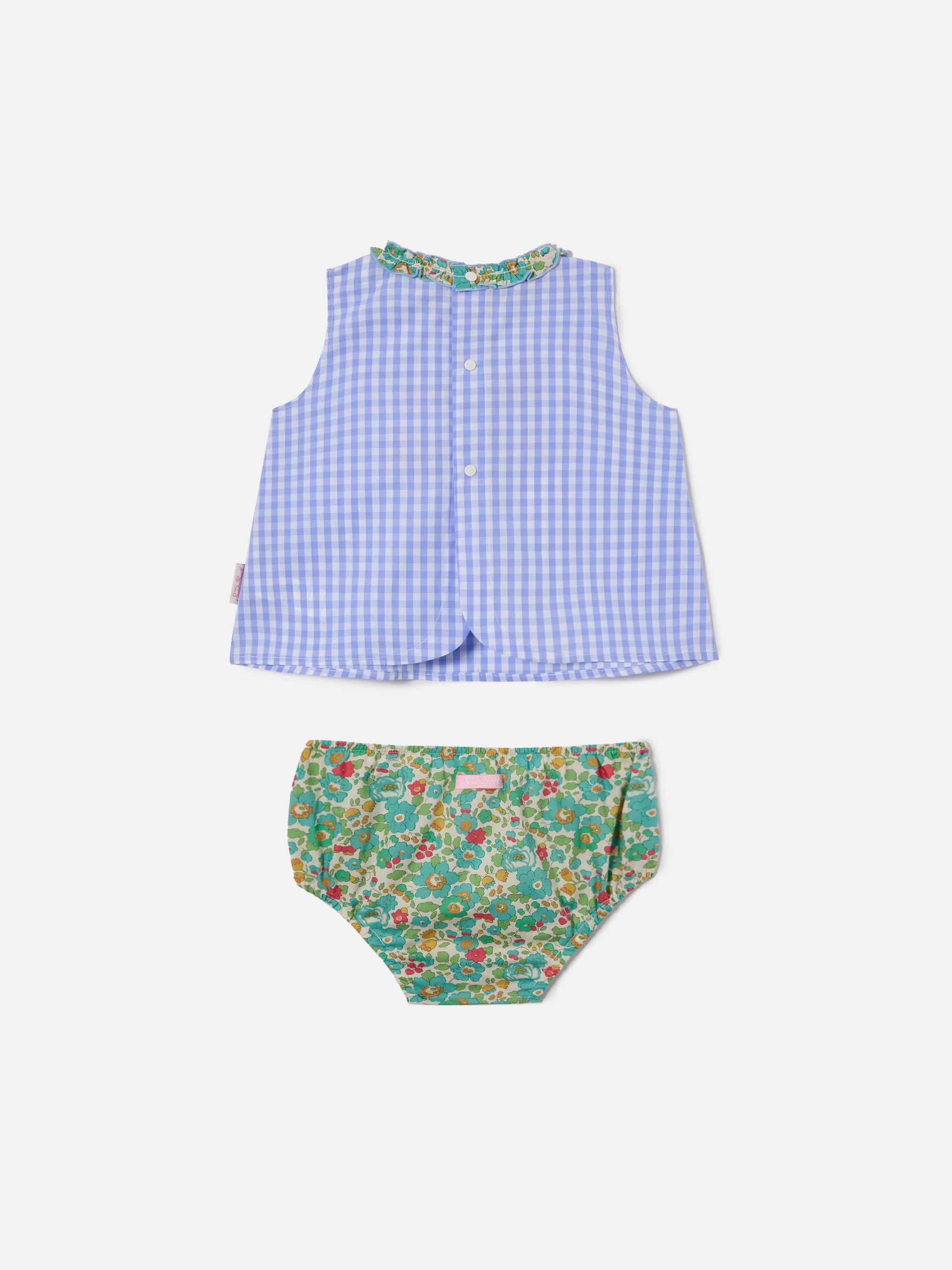 Abbie top and bloomer set with Bonjour St. Barth embroidery | Made with Liberty Fabric - Image 3