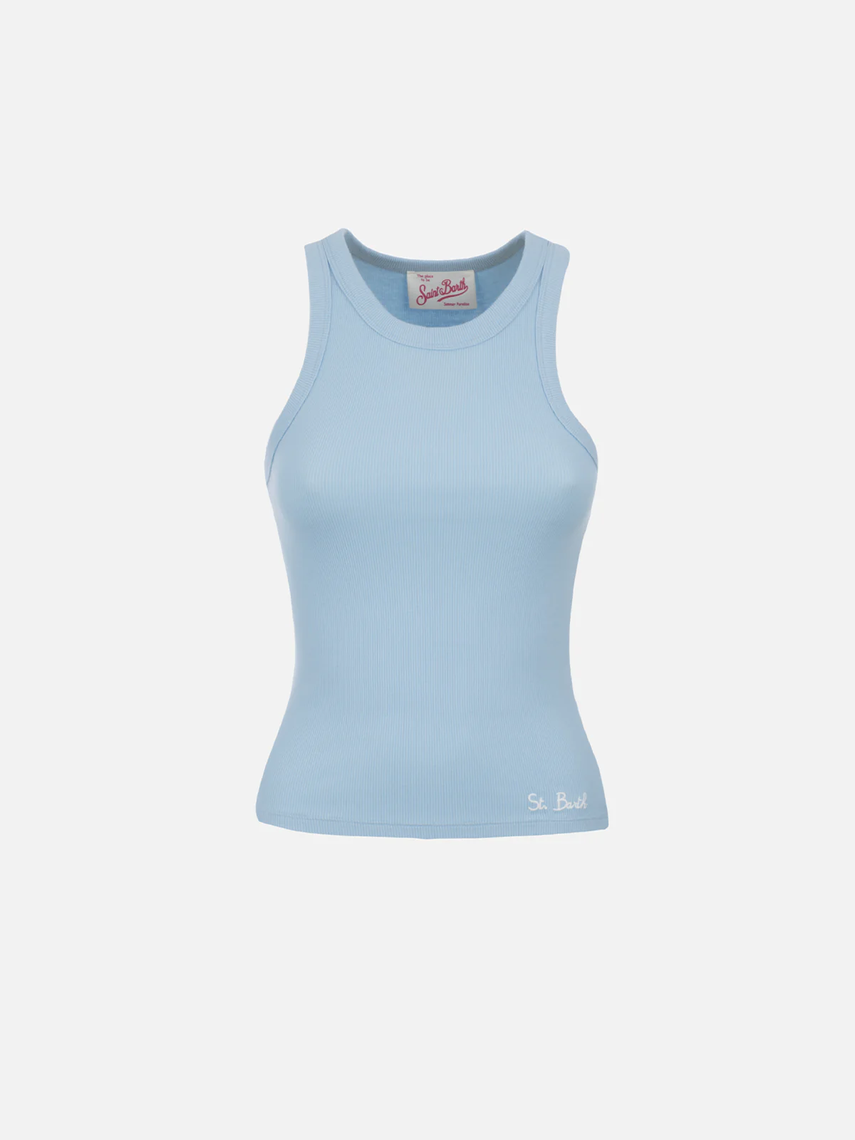Ada light blue ribbed cotton tank top - Image 4