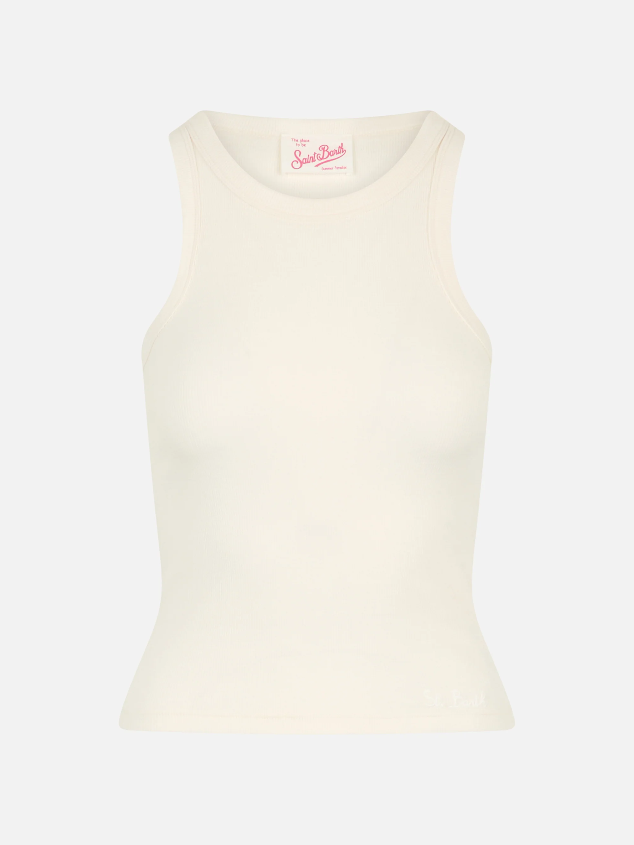 Ada off-white ribbed cotton tank top - Image 3