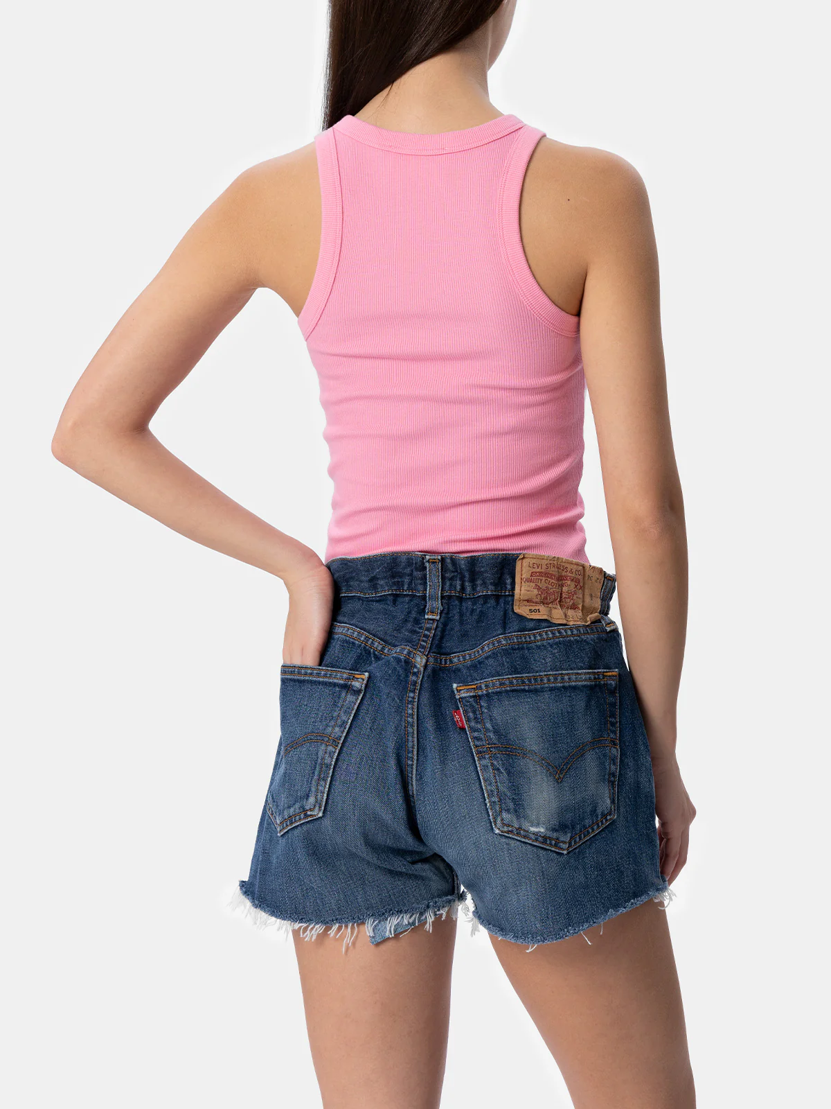 Ada pink ribbed cotton tank top - Image 3