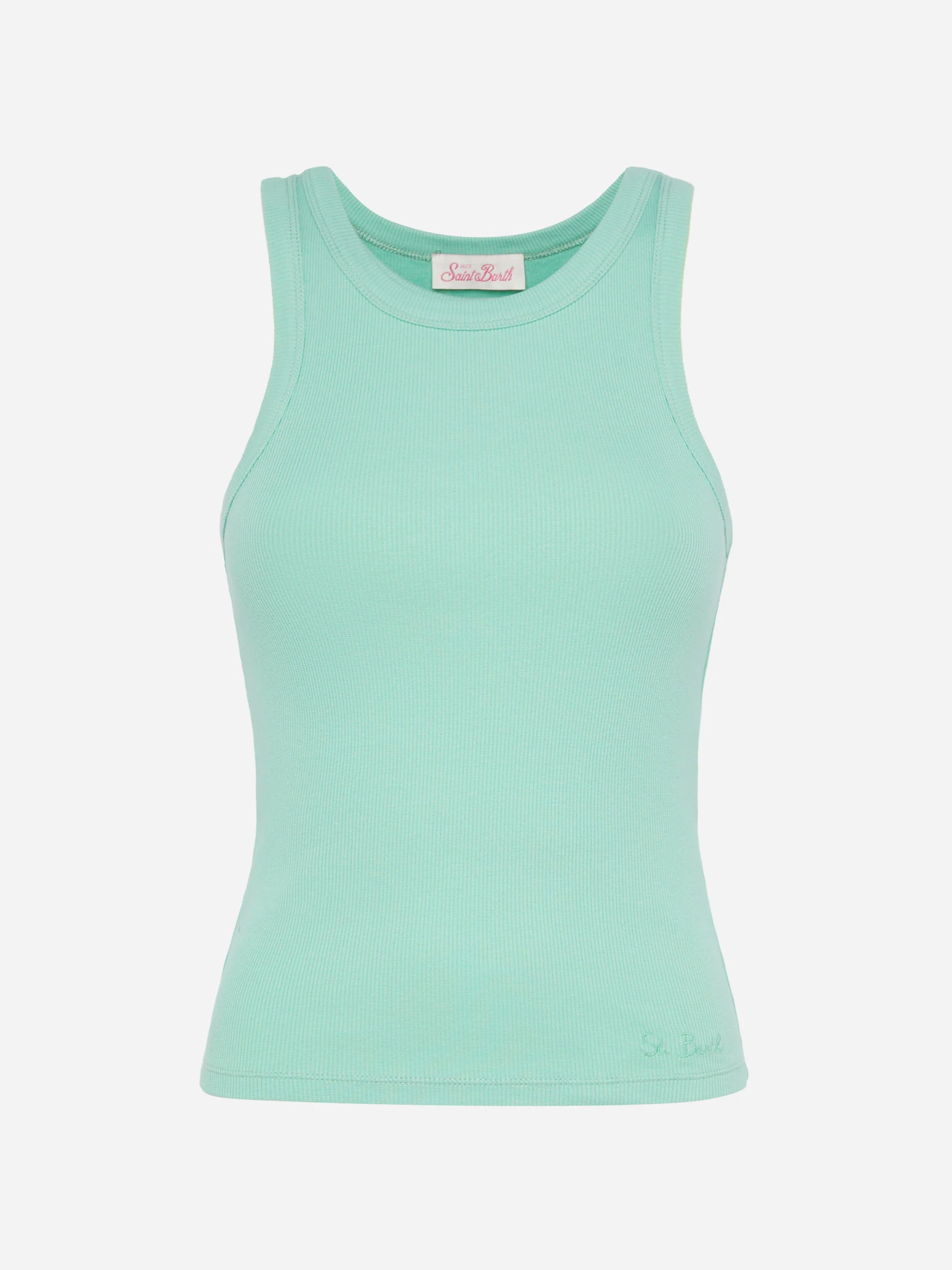 Ada sage green ribbed cotton tank top - Image 3