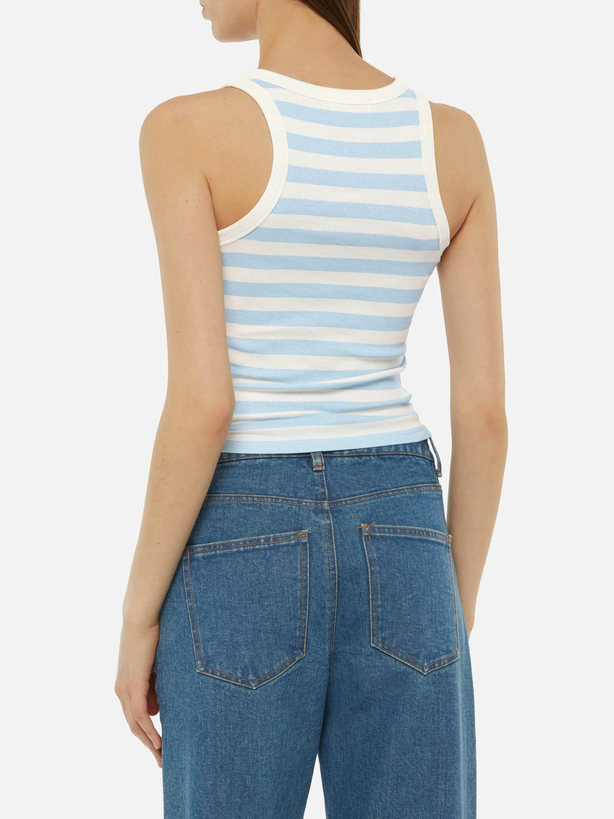 Ada striped ribbed cotton tank top - Image 3
