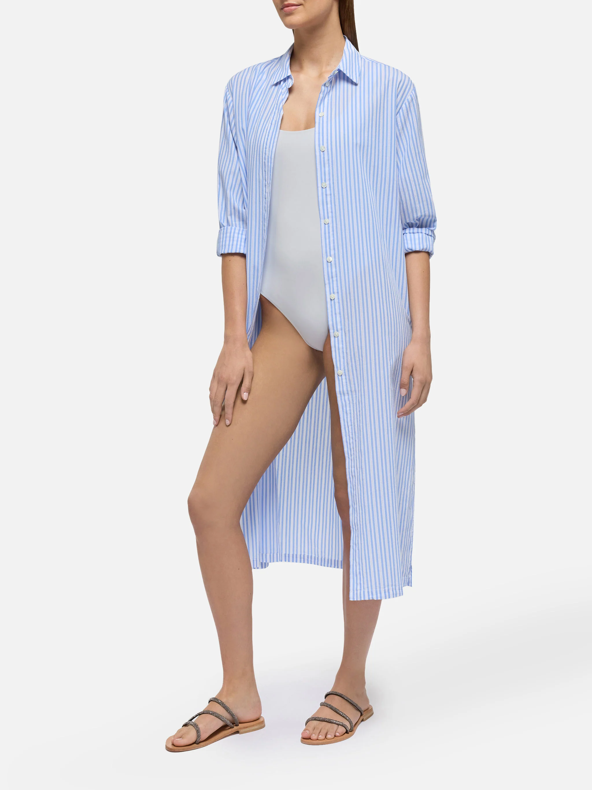 Adeline cotton maxi dress with striped print - Image 4