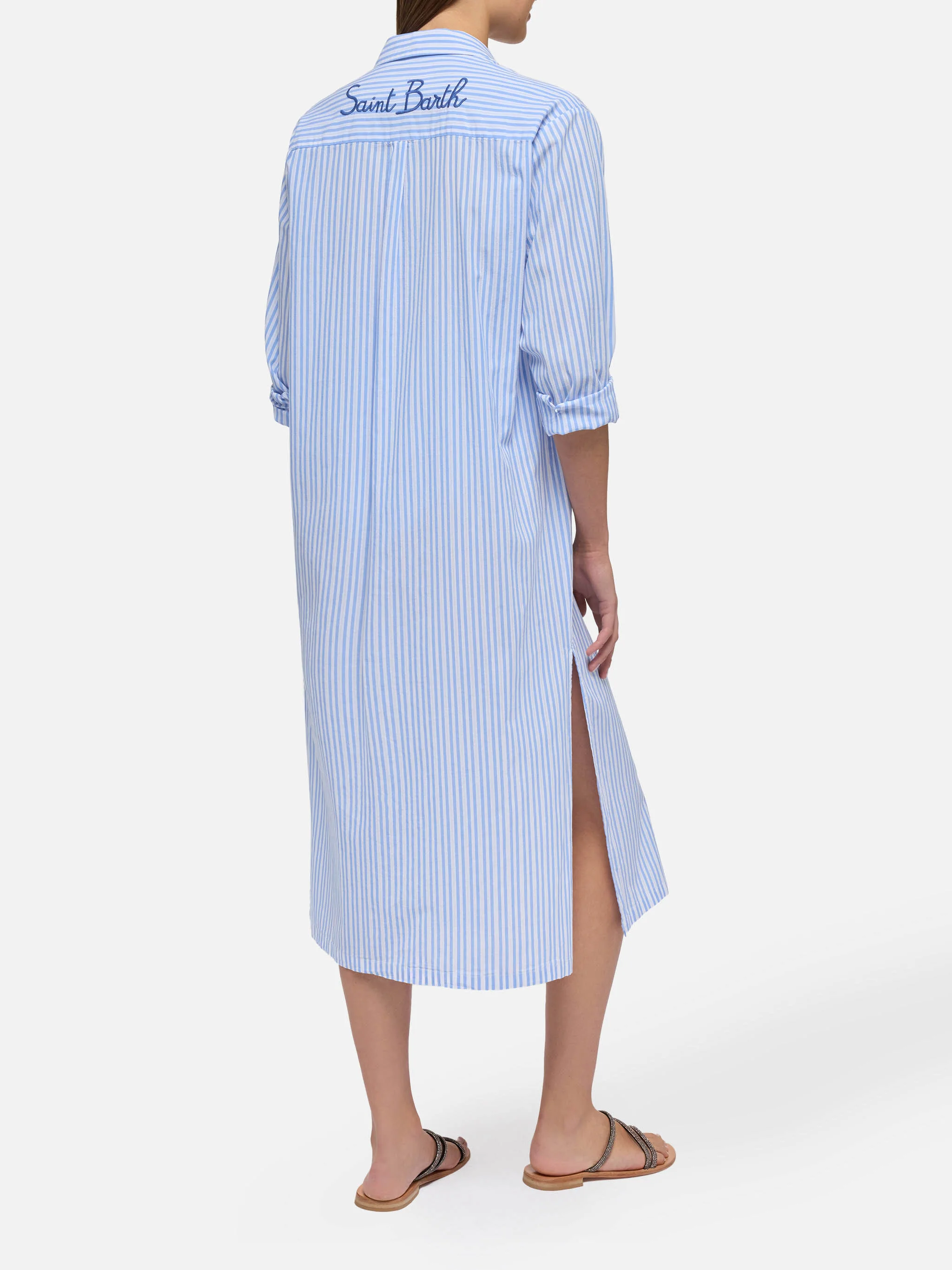 Adeline cotton maxi dress with striped print - Image 6