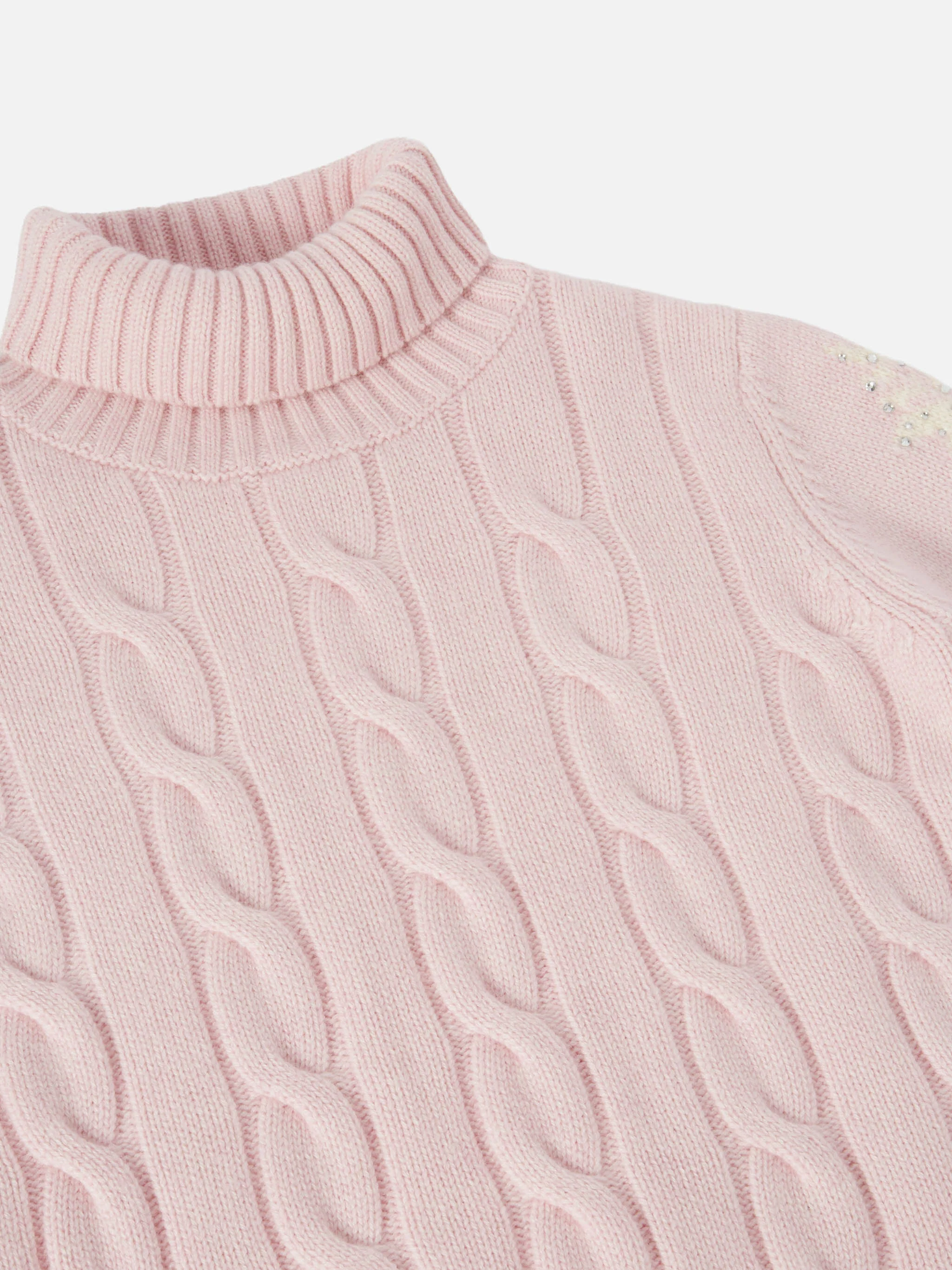 Adler Jr turtleneck cable-knit with snowflake rhinestone embellishments - Image 2