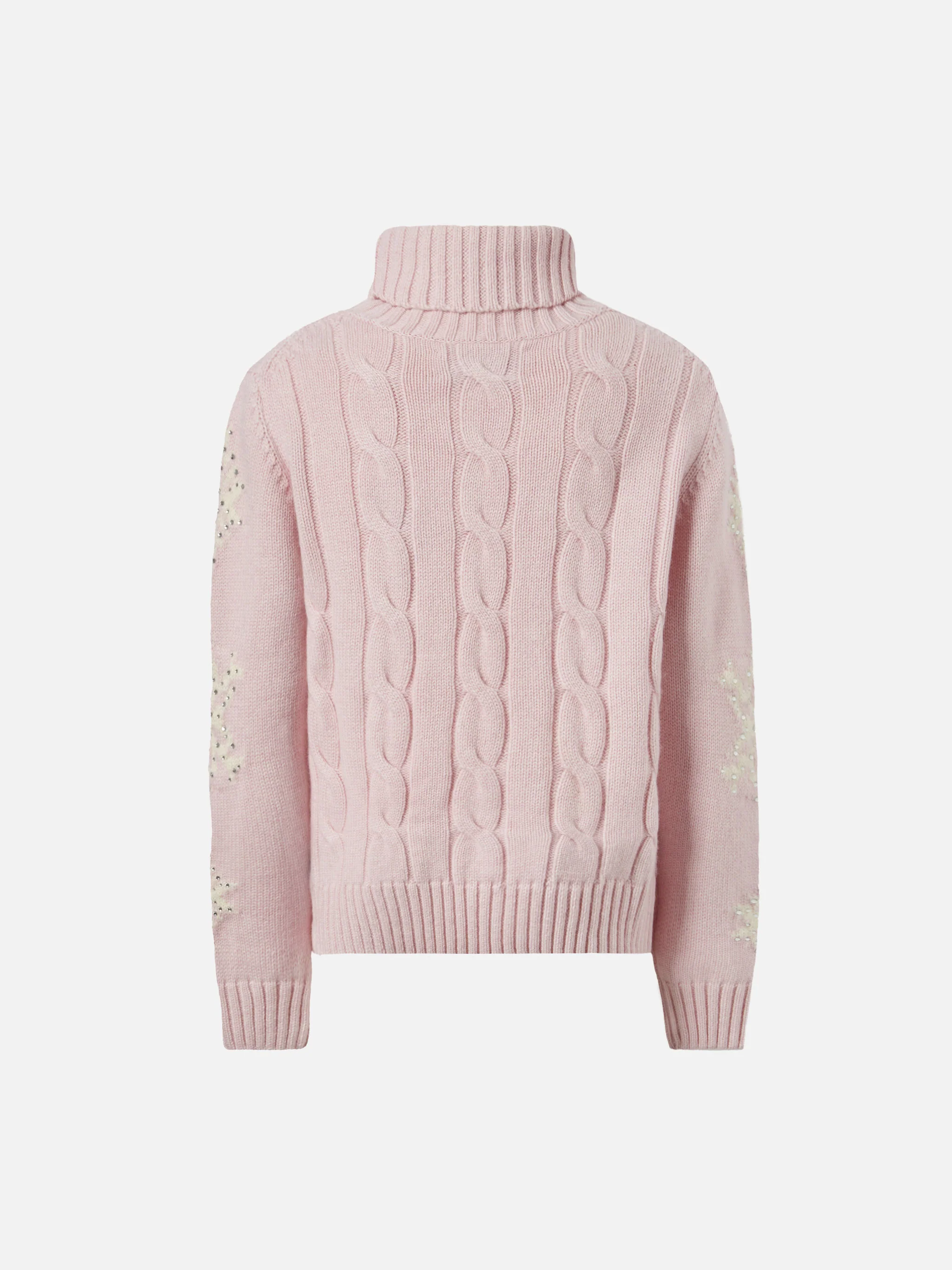 Adler Jr turtleneck cable-knit with snowflake rhinestone embellishments - Image 3