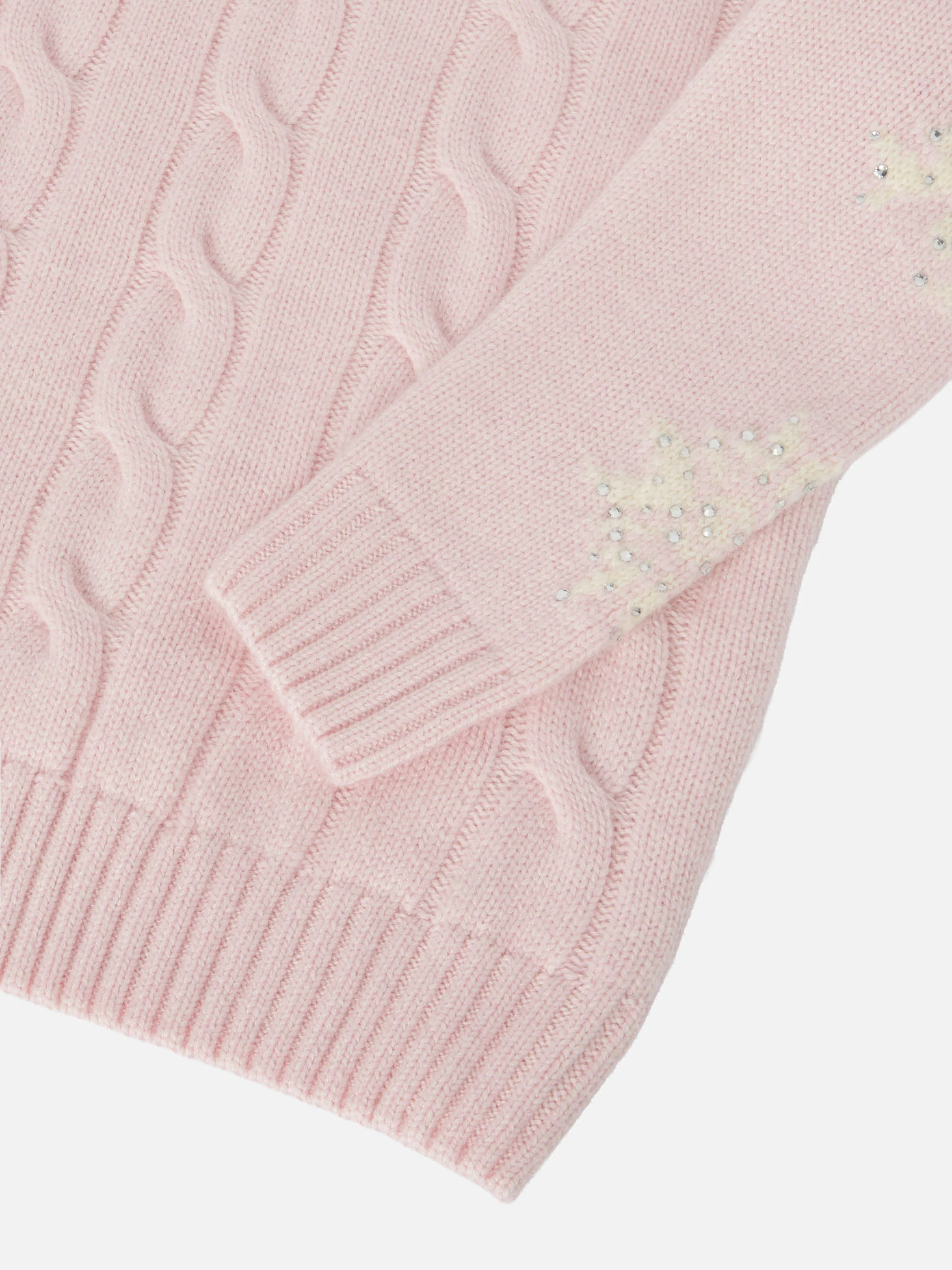 Adler Jr turtleneck cable-knit with snowflake rhinestone embellishments - Image 4