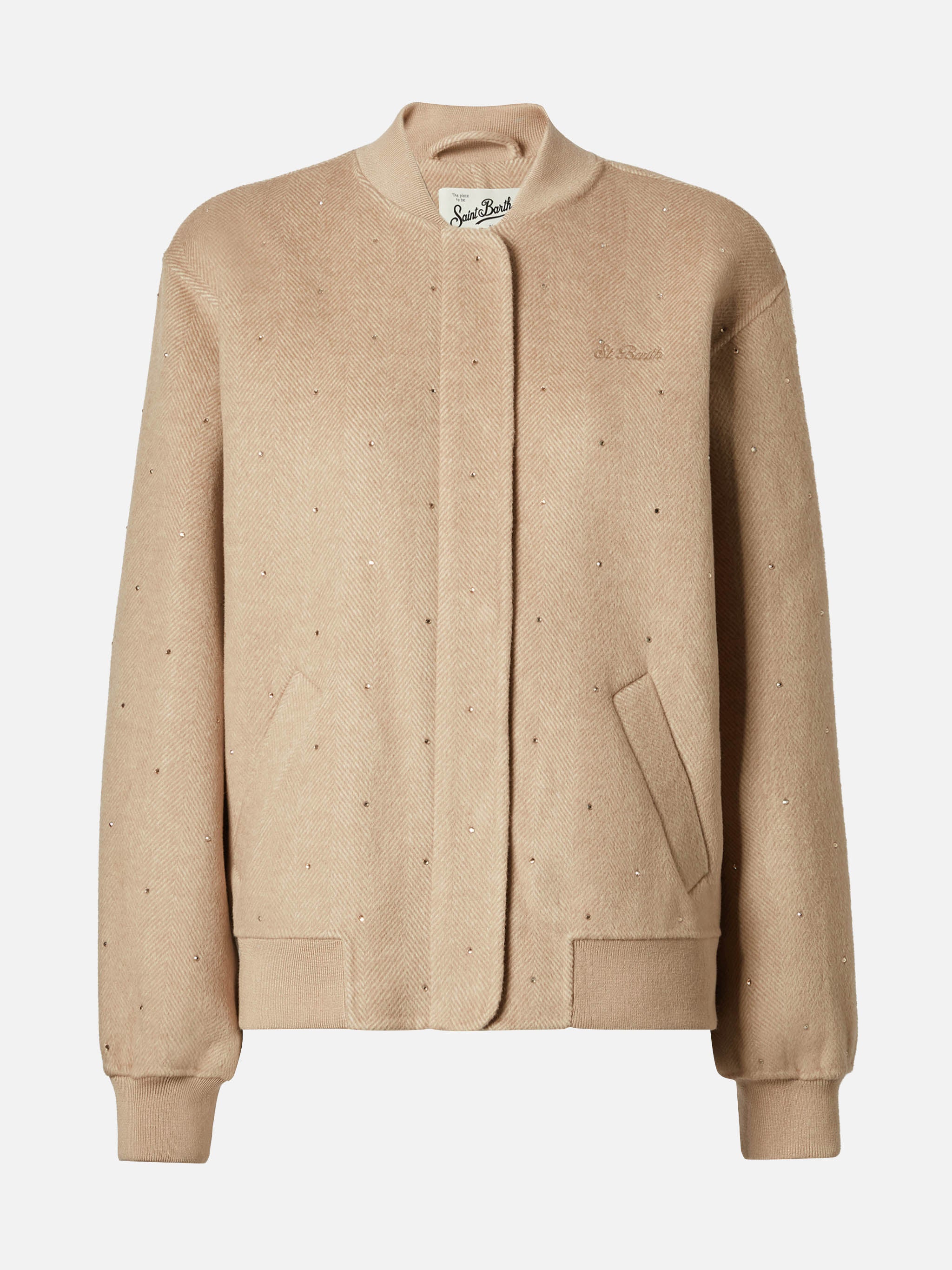 Adrien double-face herringbone bomber with rhinestones - Image 6