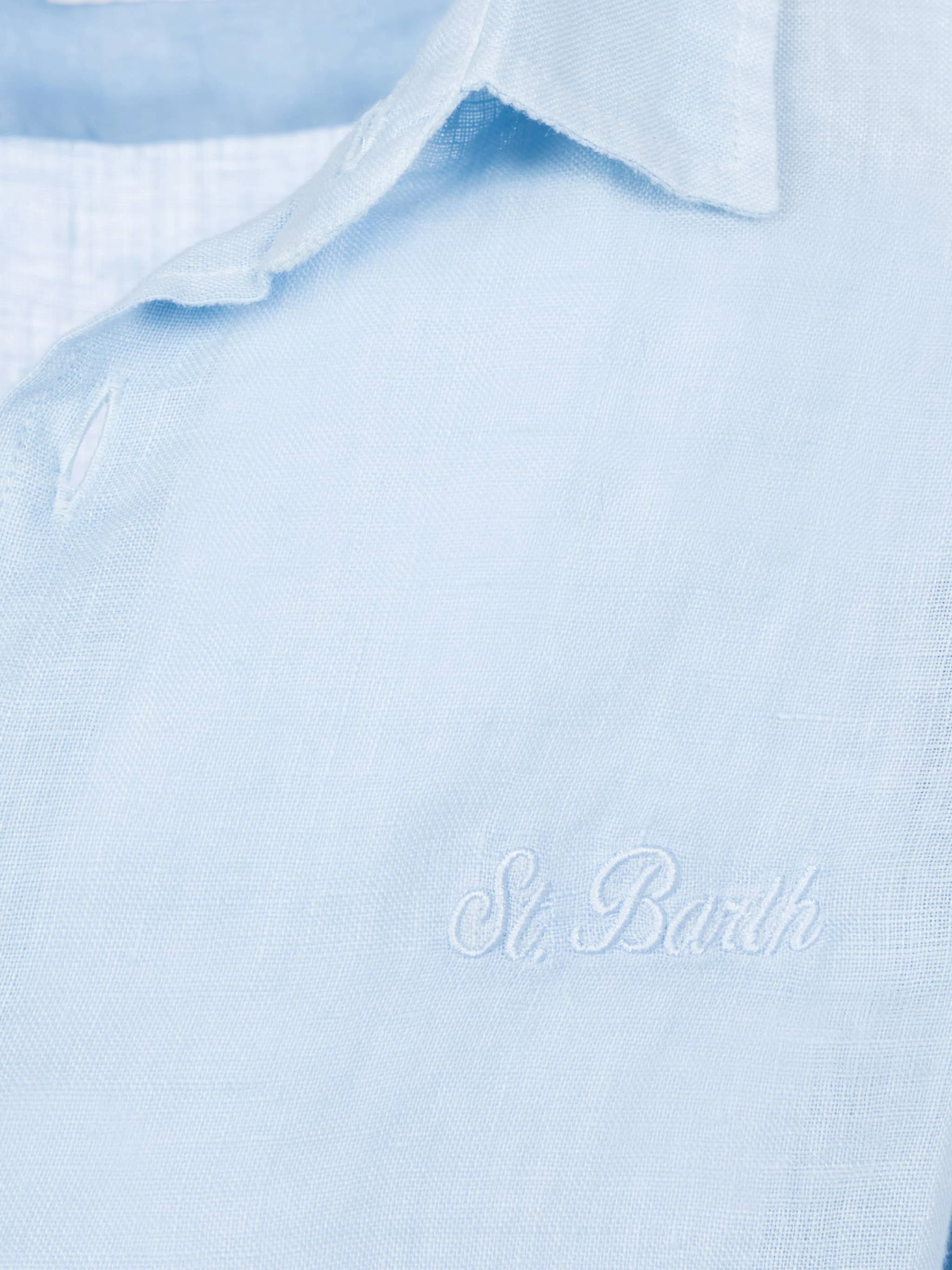 Agnes light blue linen shirt - Image 3