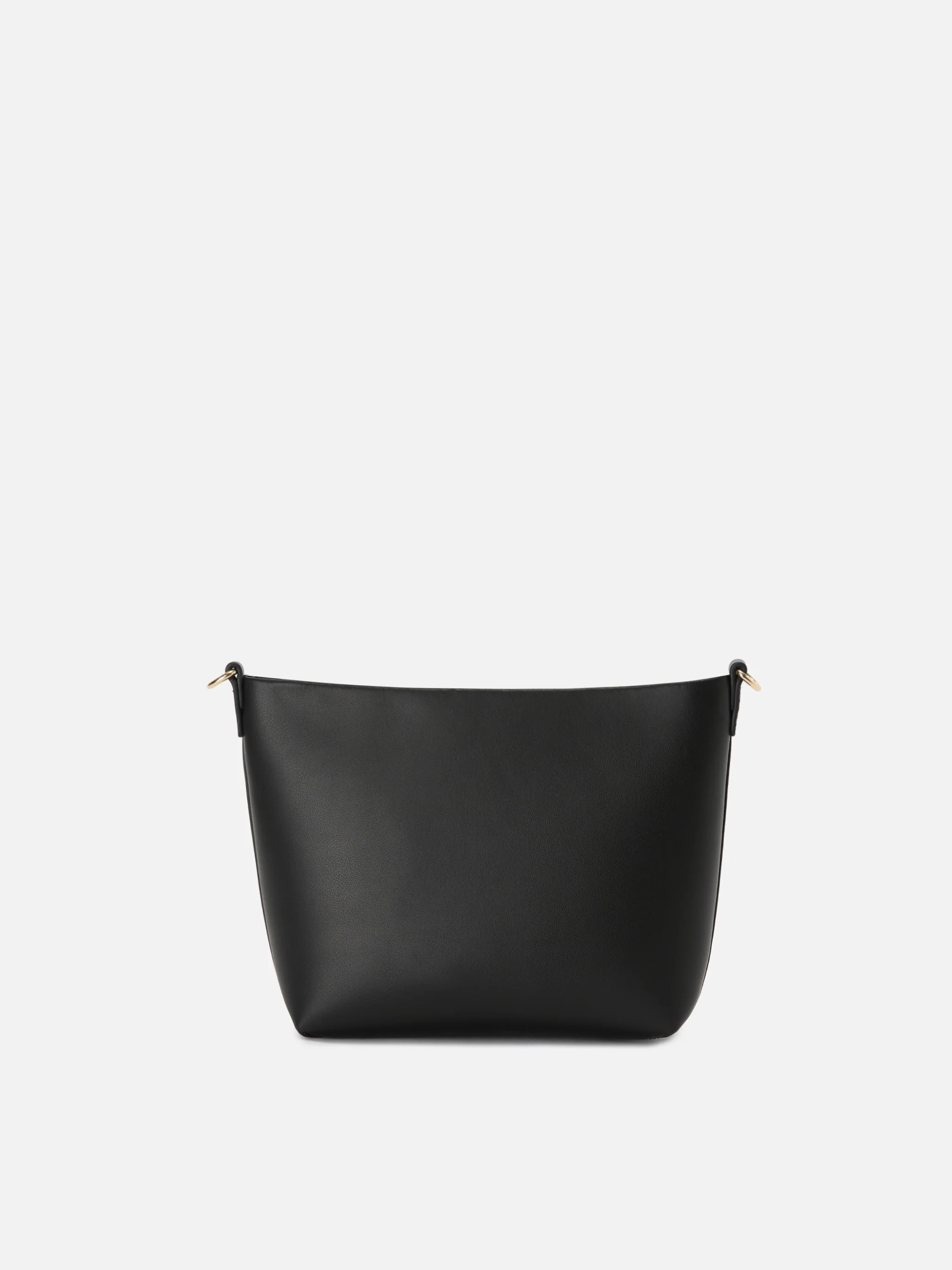 Aline bag in black smooth leather with metal logo plaque - Image 3