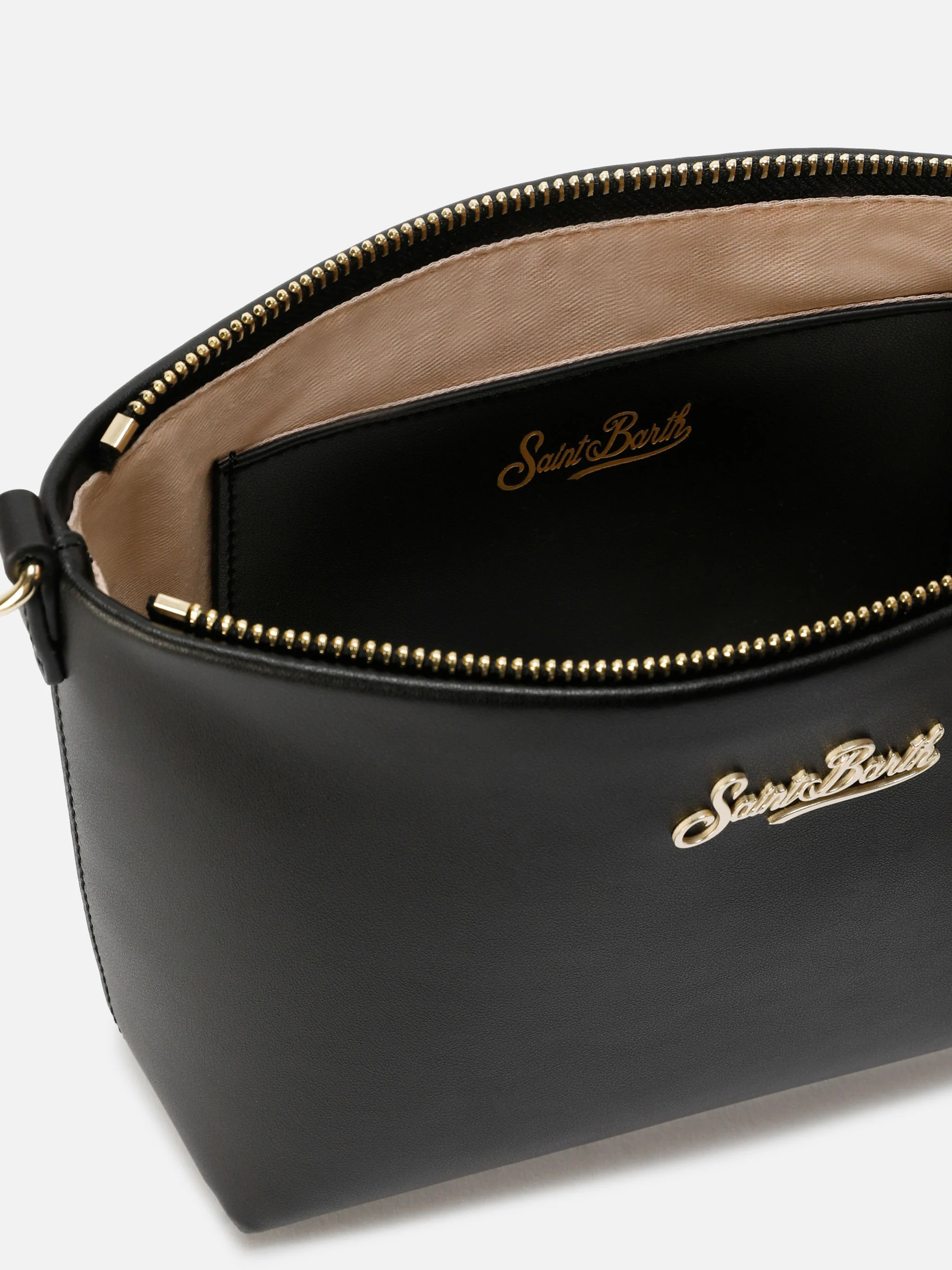 Aline bag in black smooth leather with metal logo plaque - Image 4