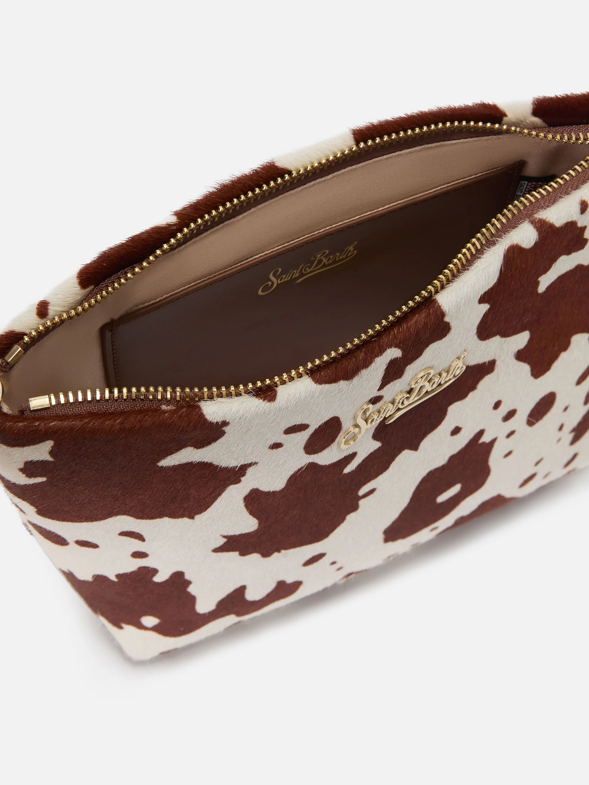 Aline bag in cow print pony hair with metal logo plaque - Image 4