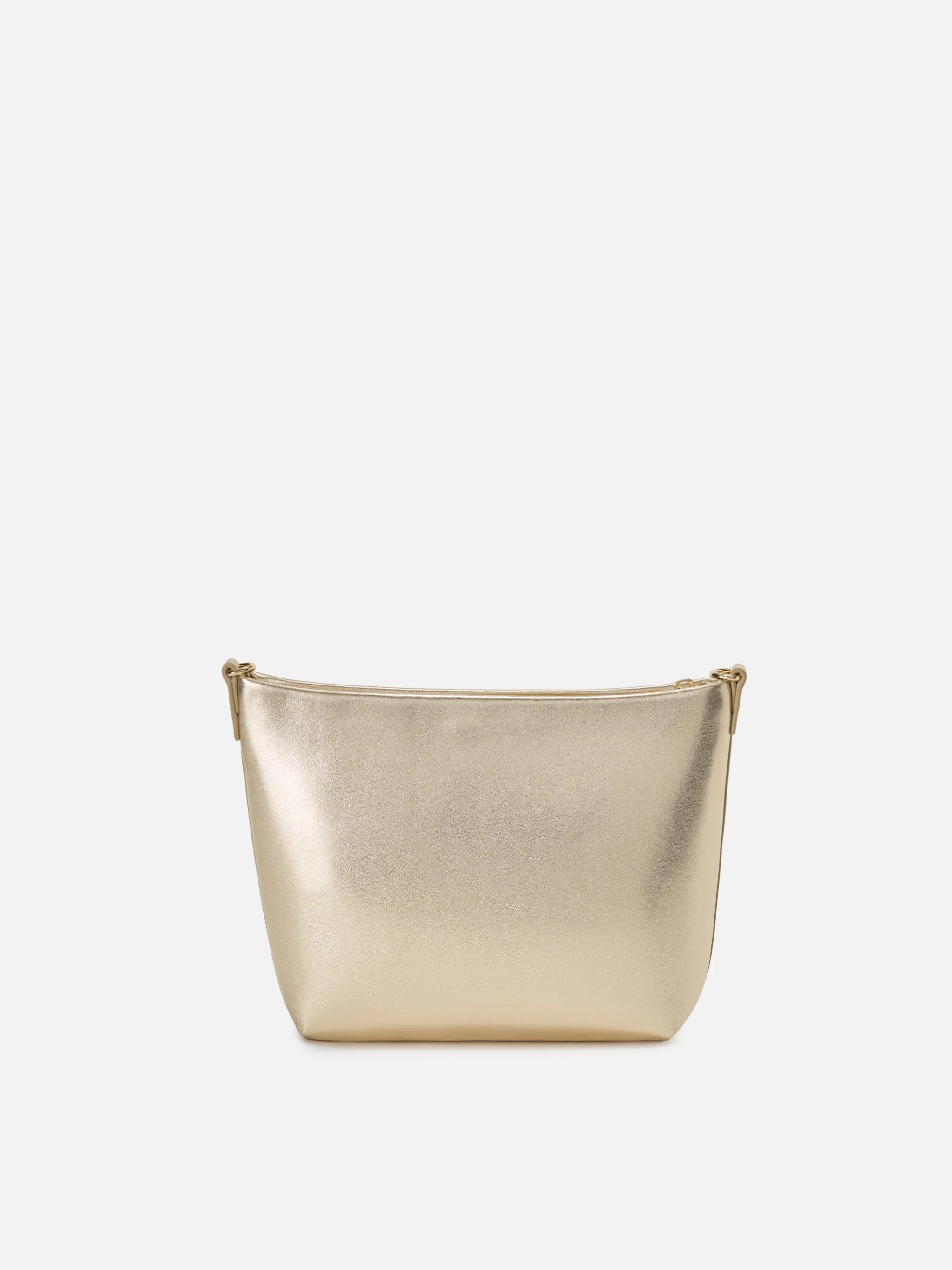 Aline bag in gold laminated leather with metal logo plaque - Image 4