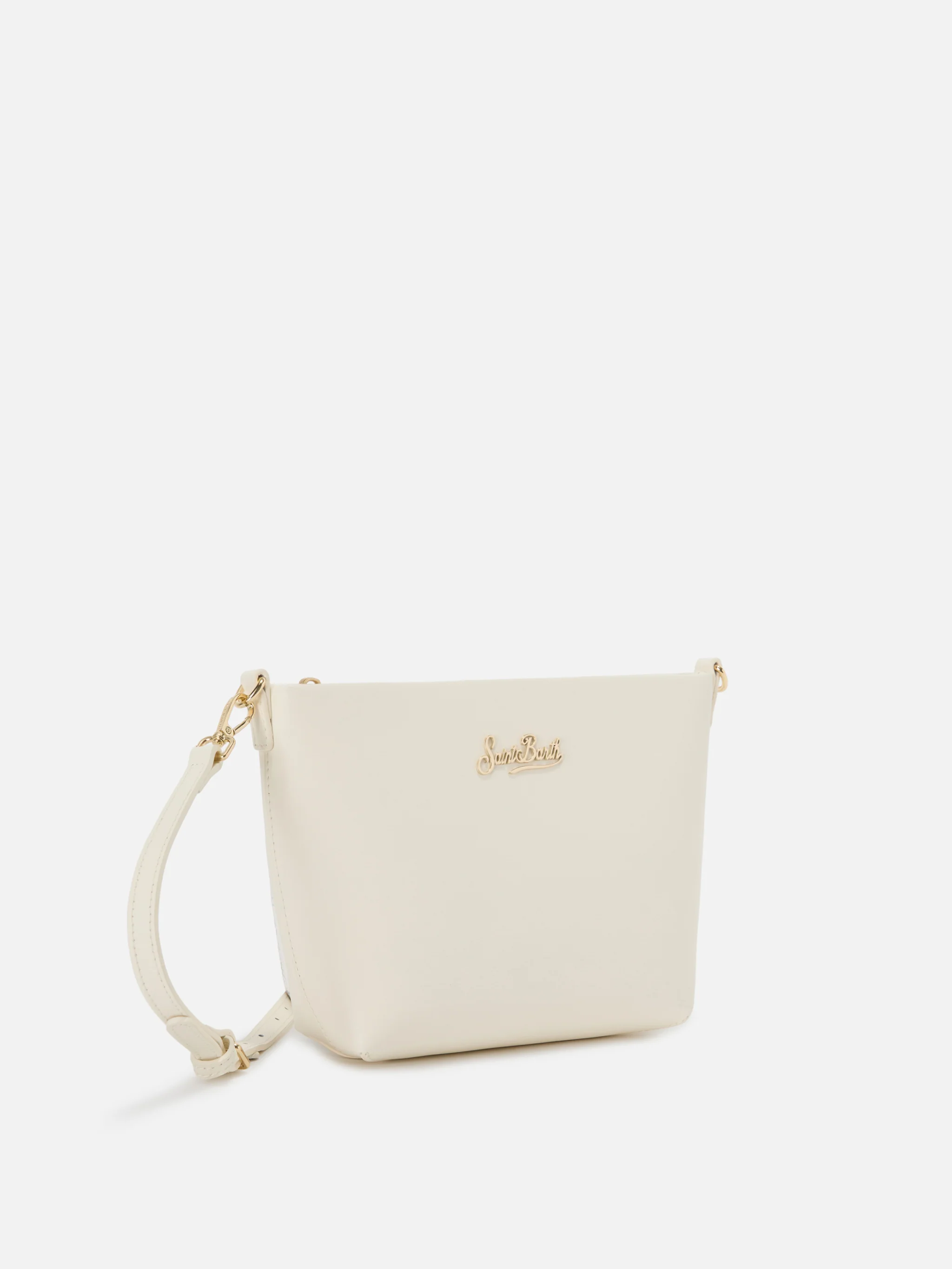 Aline bag in white smooth leather with metal logo plaque - Image 2