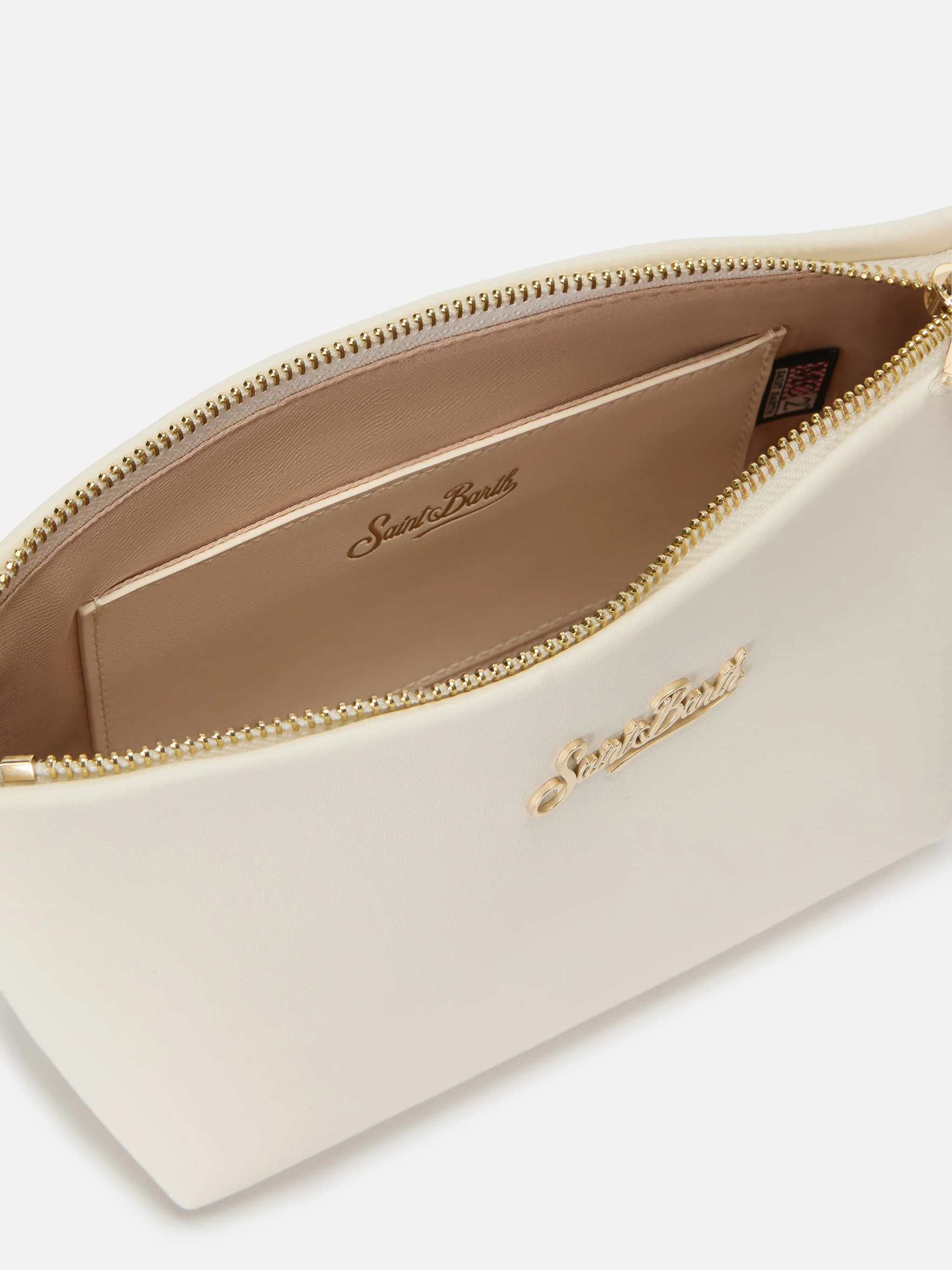 Aline bag in white smooth leather with metal logo plaque - Image 4
