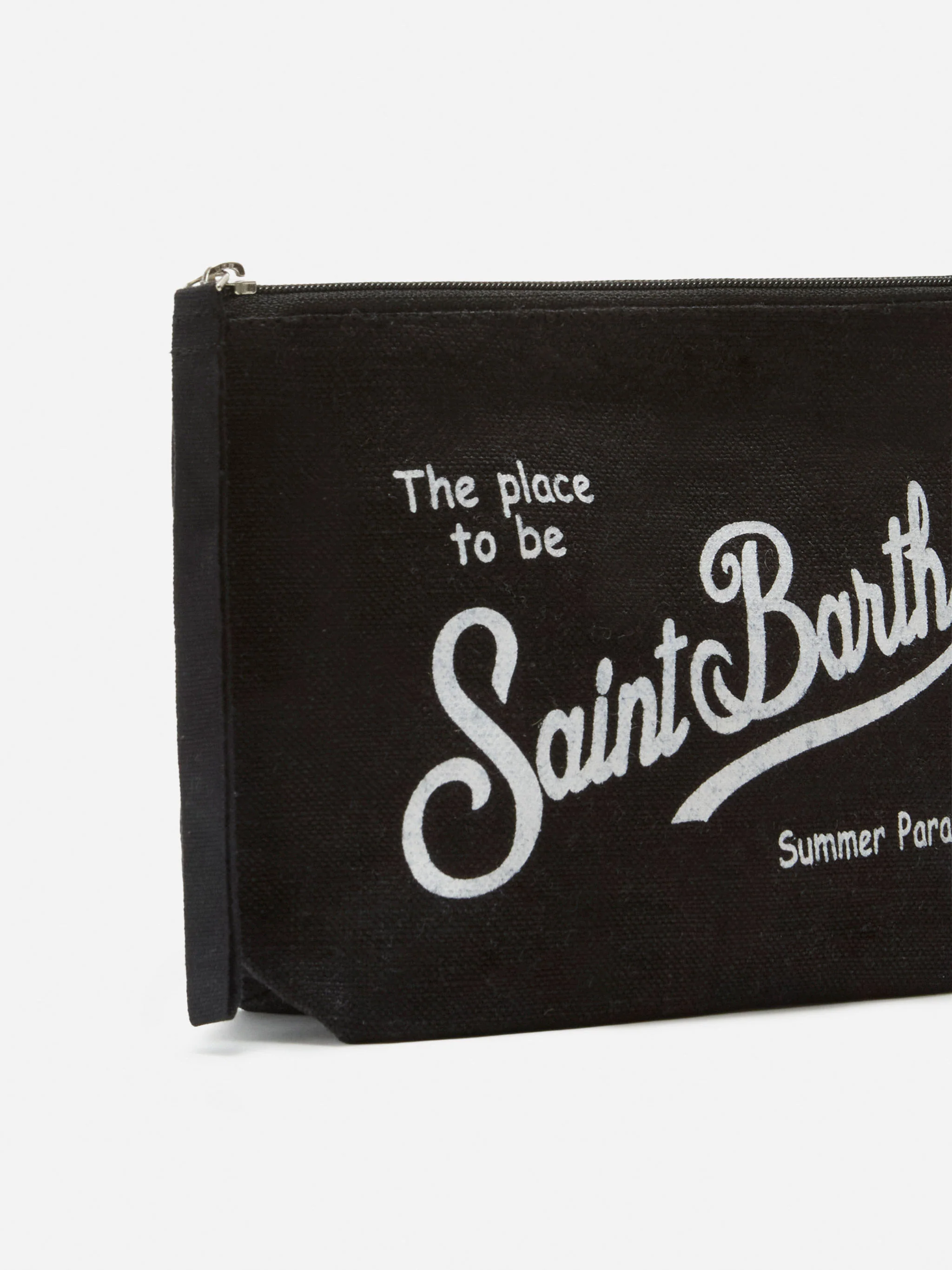 Aline black solid color linen pouch - Image 2
