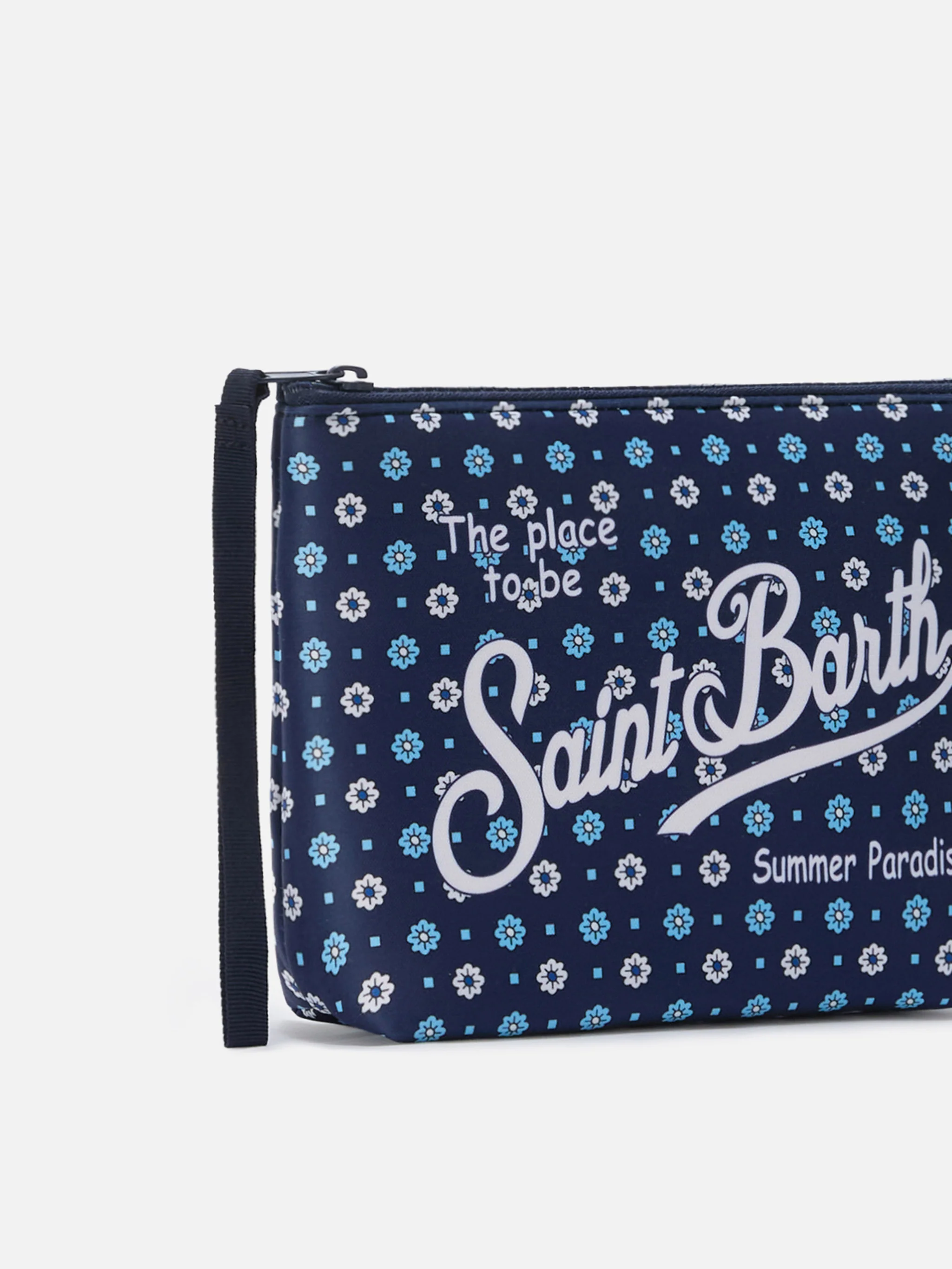 Aline blue scuba pouch with all-over floral print - Image 2