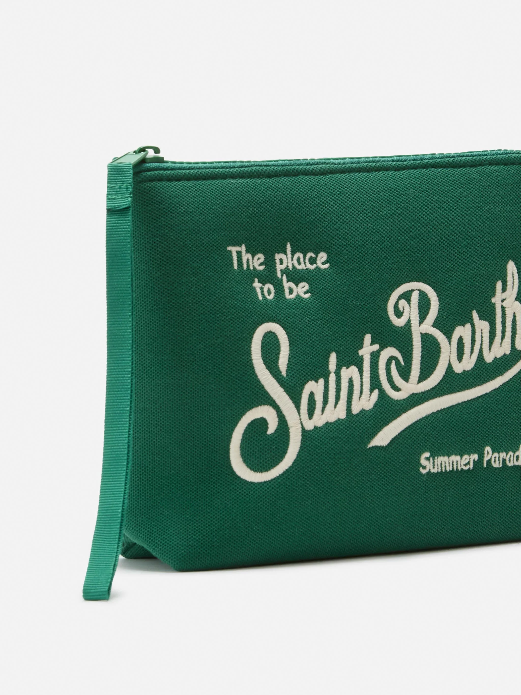 Aline green pouch with piquet effect - Image 2