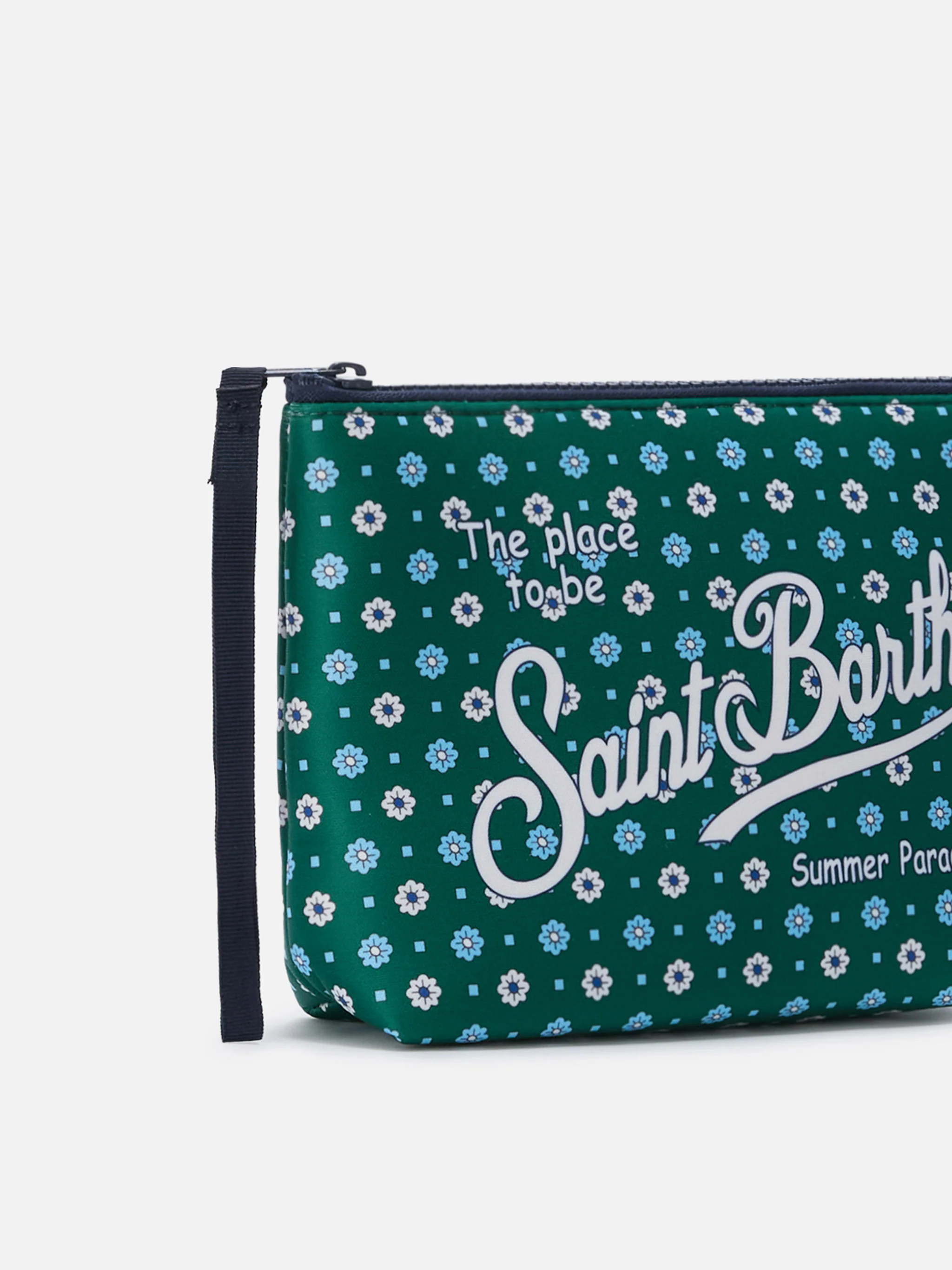 Aline green scuba pouch with all-over floral print - Image 2