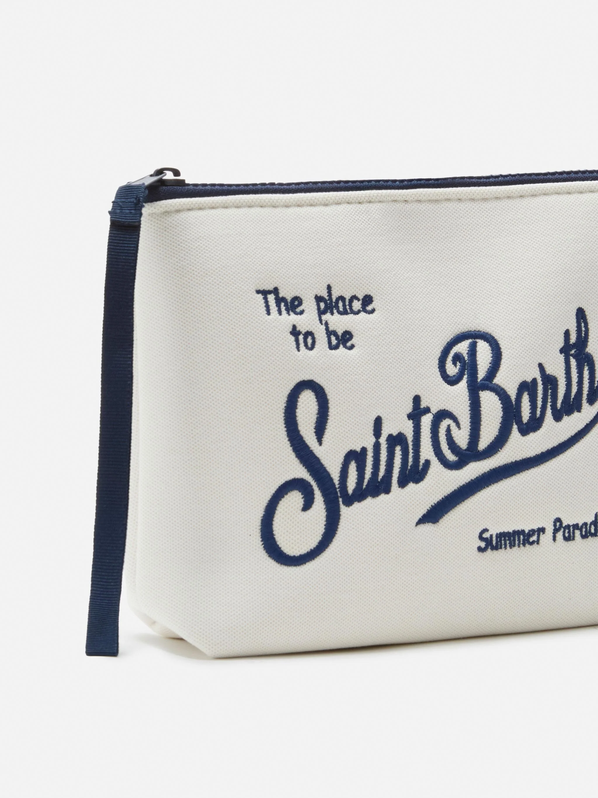 Aline white pouch with piquet effect - Image 2