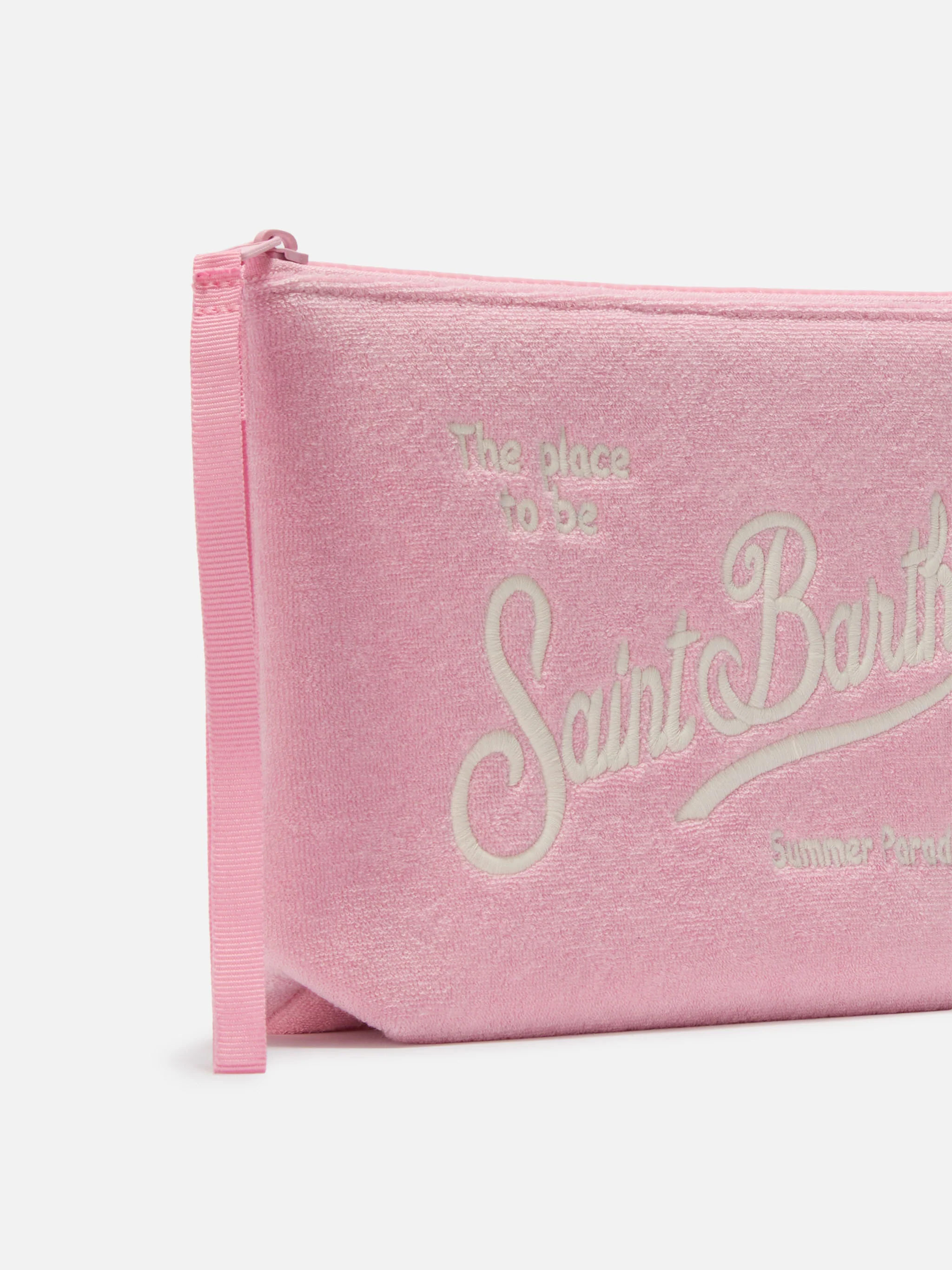 Aline pink terry-effect pouch - Image 2