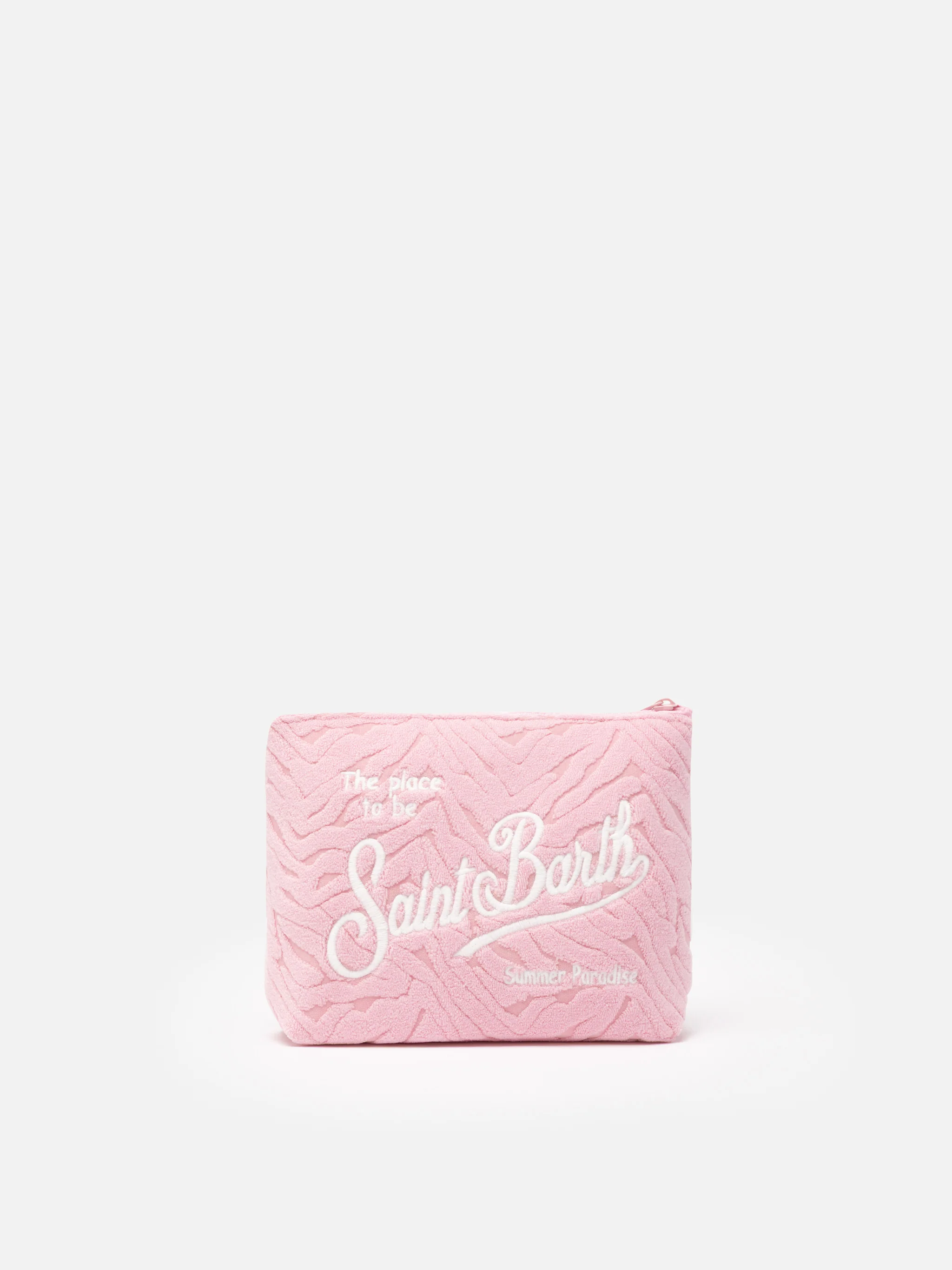 Aline pink zebra embossed terry pochette - Image 2