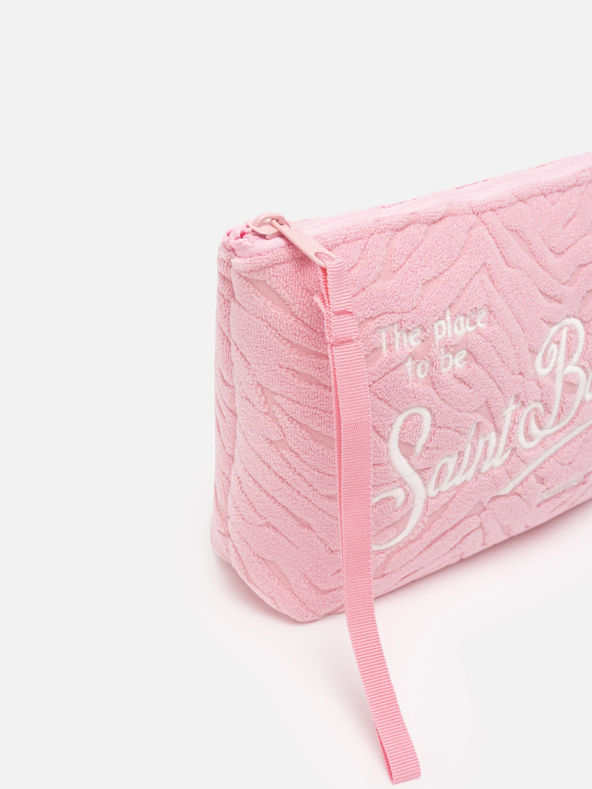 Aline pink zebra embossed terry pochette - Image 3