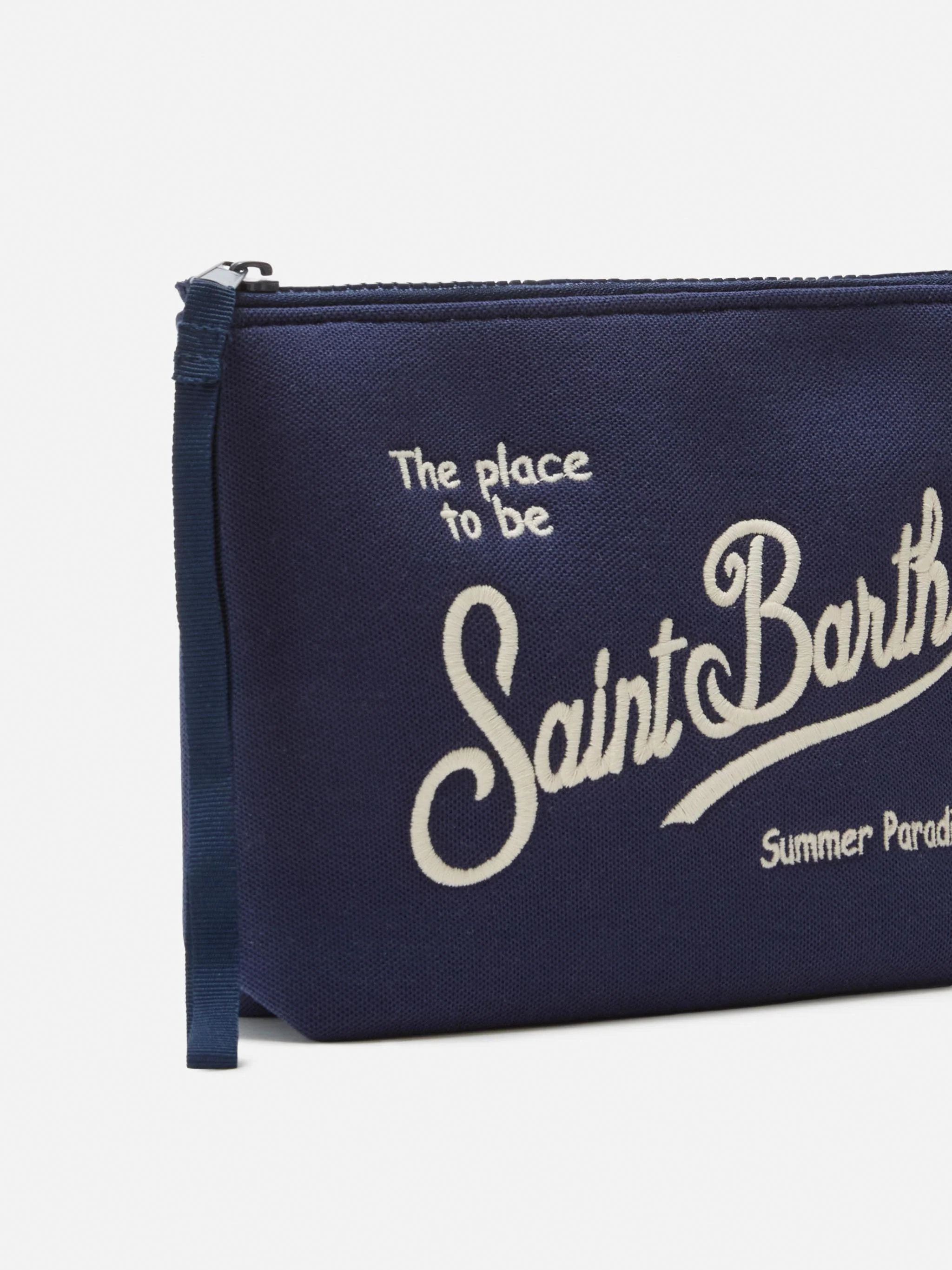 Aline blue pouch with piquet effect - Image 2
