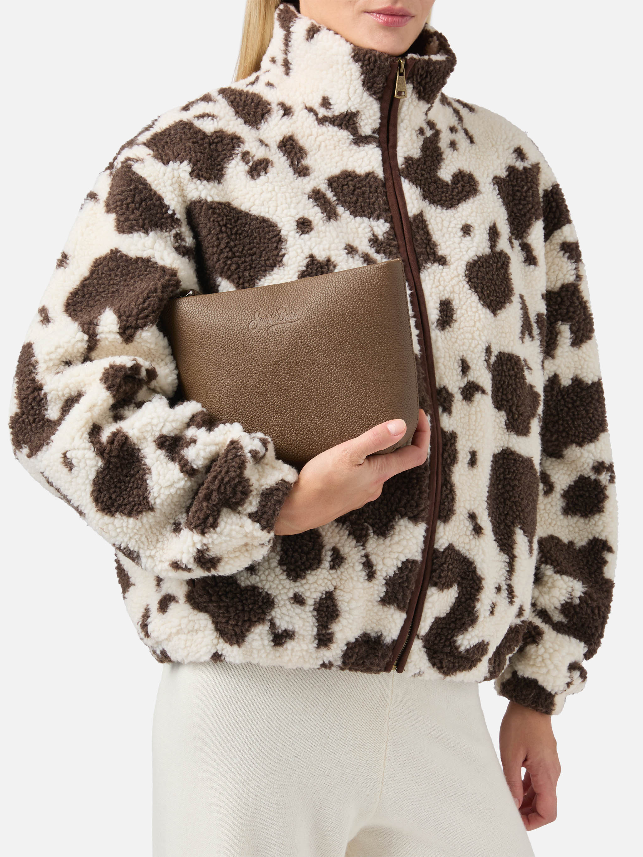 Aline Pouch in brown leather - Image 2