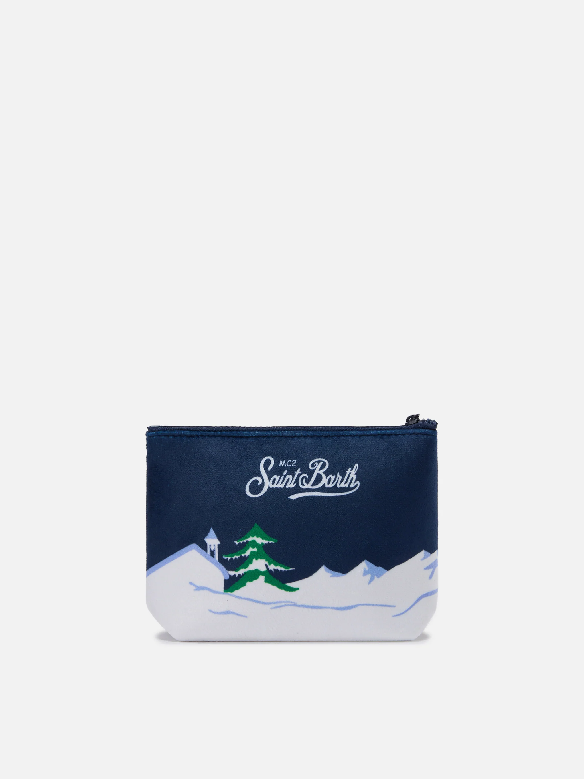 Aline Pouch in wool-effect fabric with Cortina skiers print - Image 3
