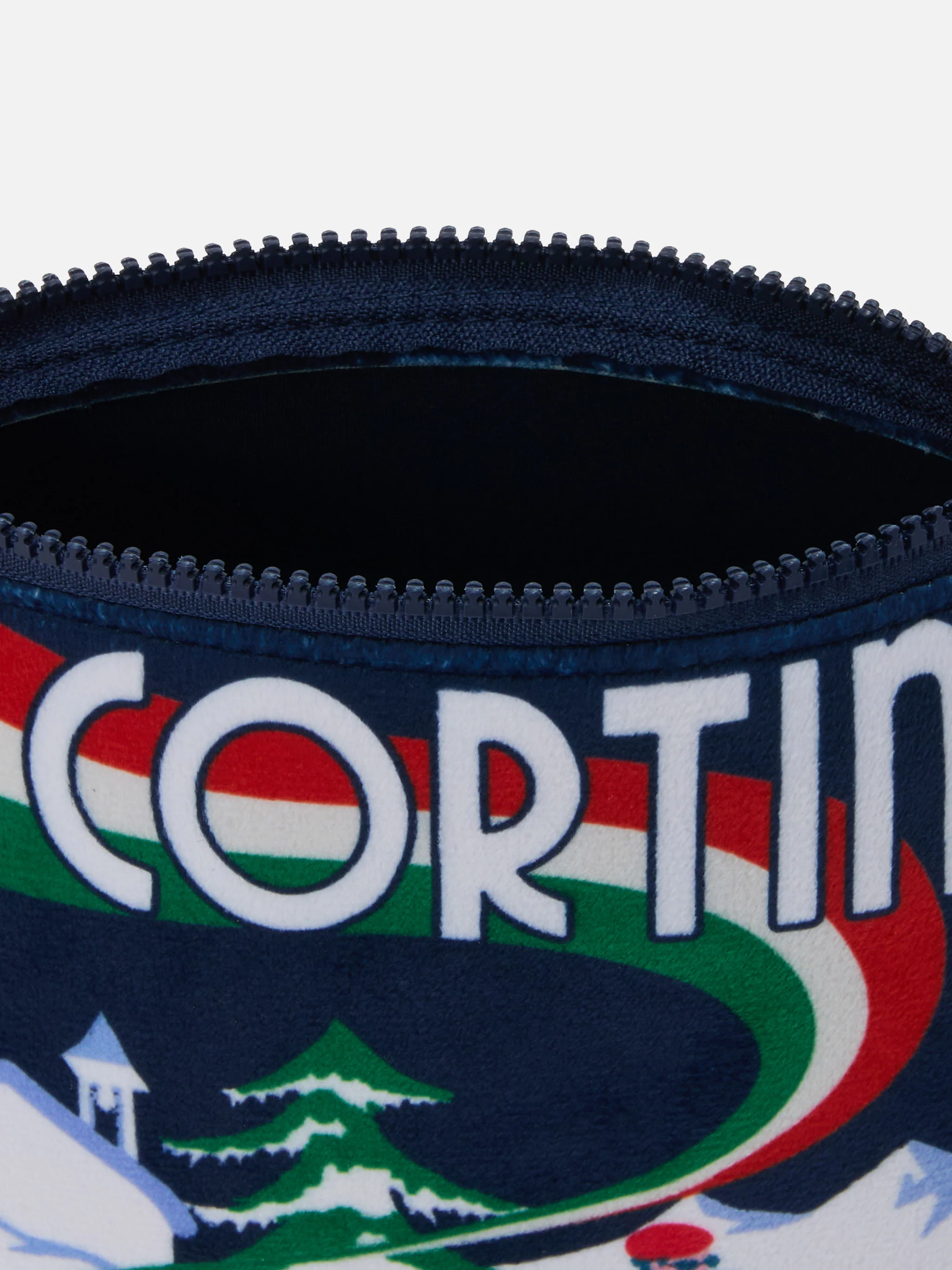 Aline Pouch in wool-effect fabric with Cortina skiers print - Image 4