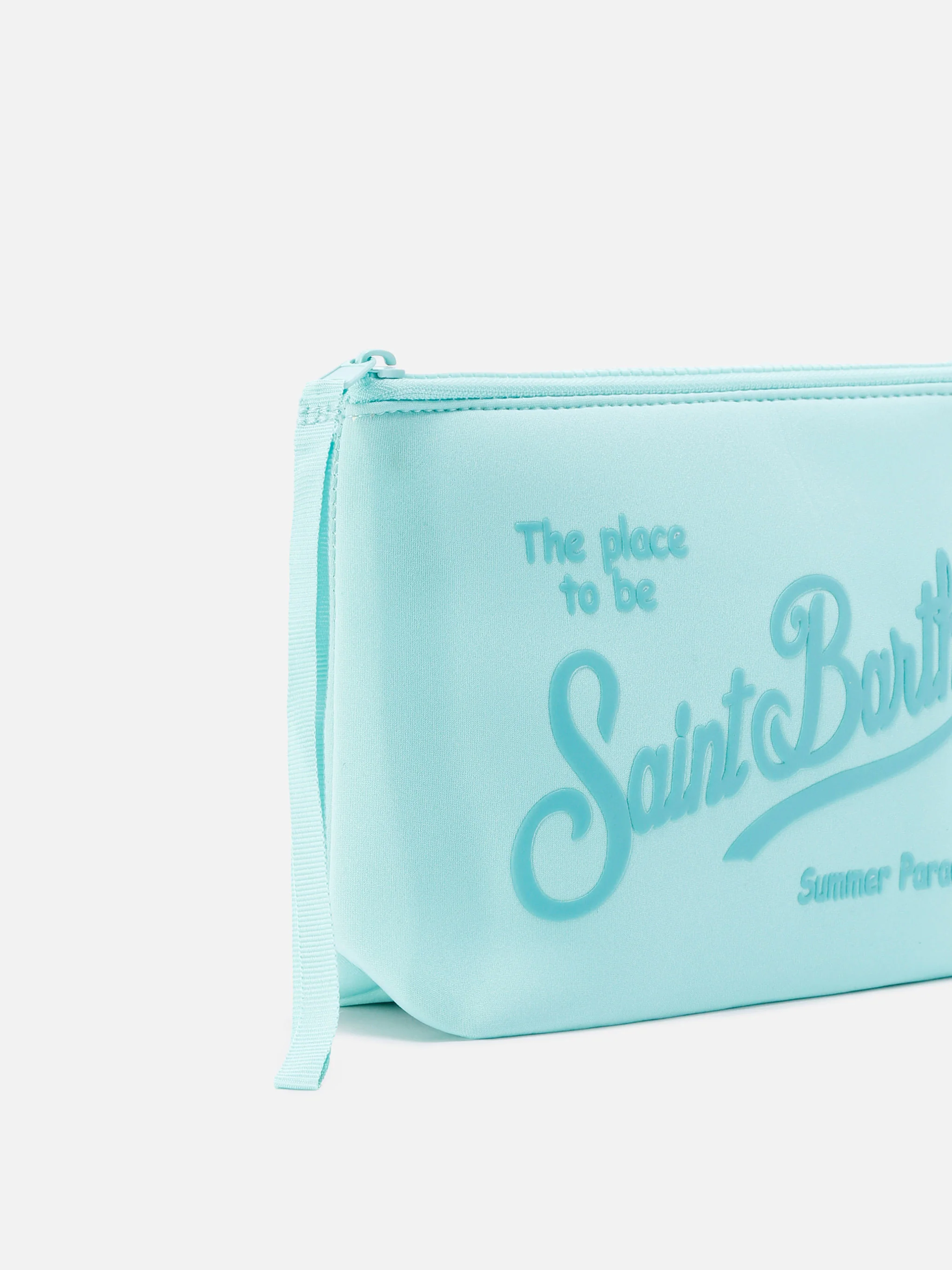 Aline scuba pouch in solid aqua green - Image 2
