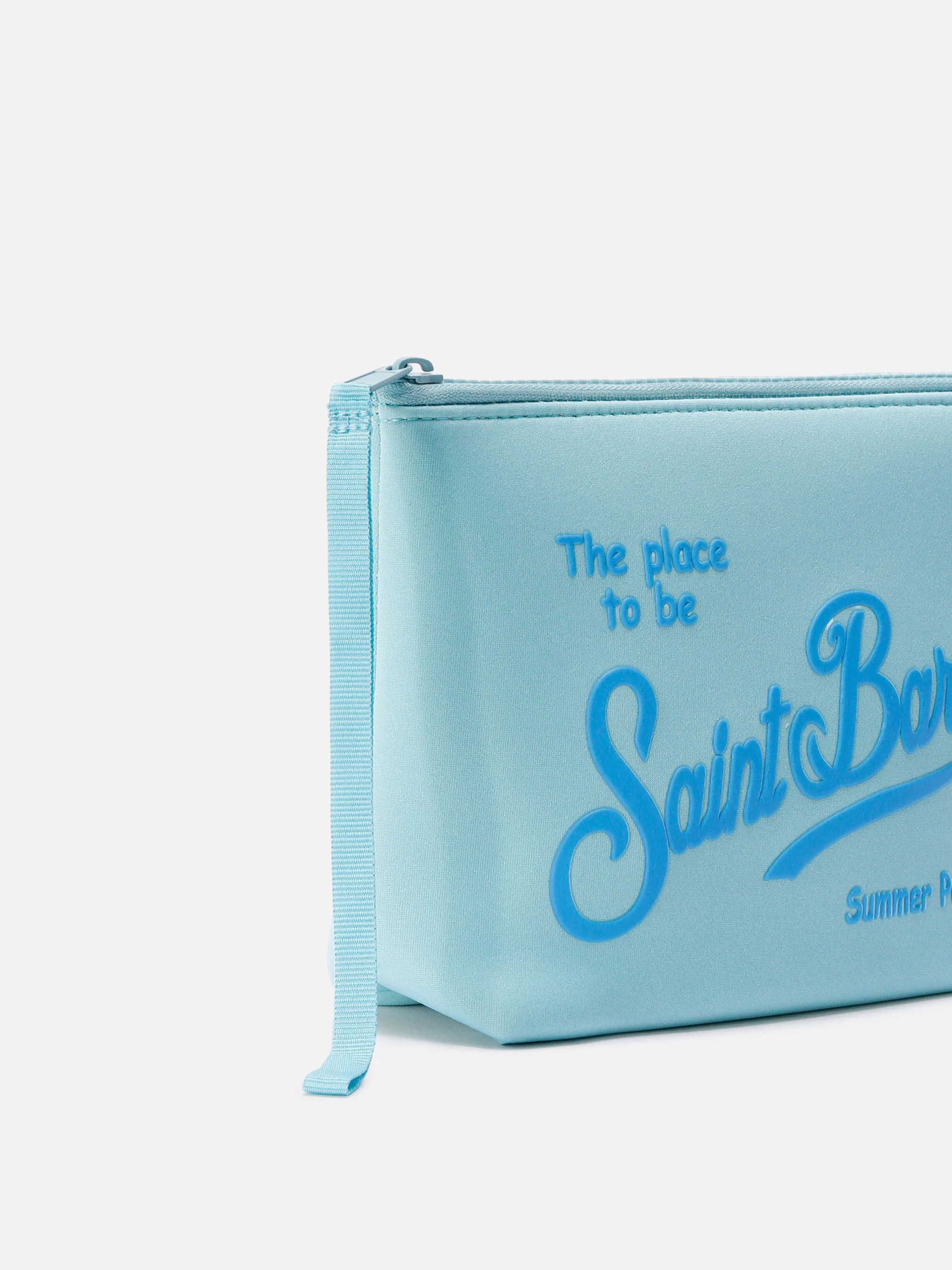 Aline scuba pouch in solid light blue - Image 2