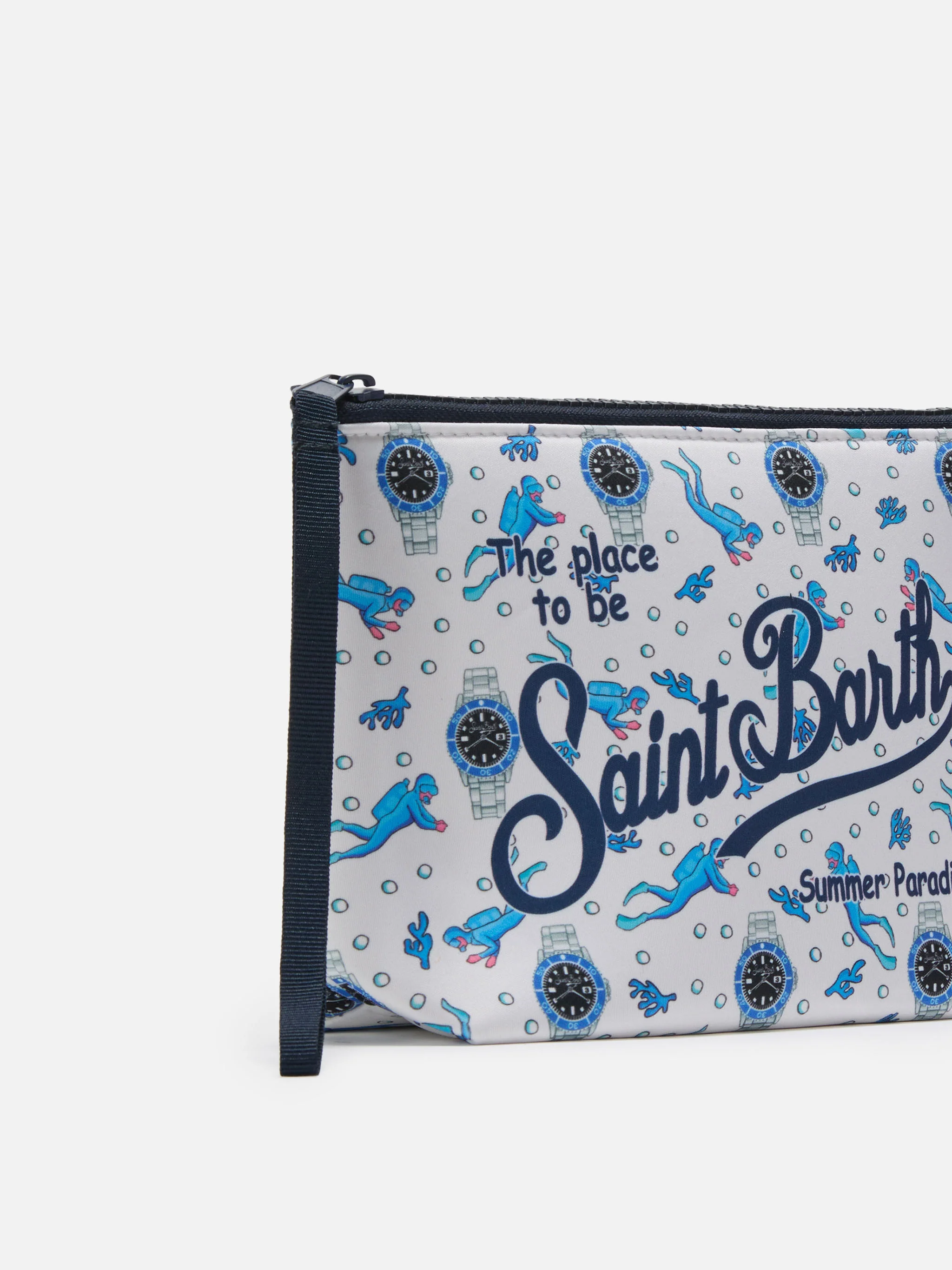 Aline scuba pouch with diver and watch print - Image 2