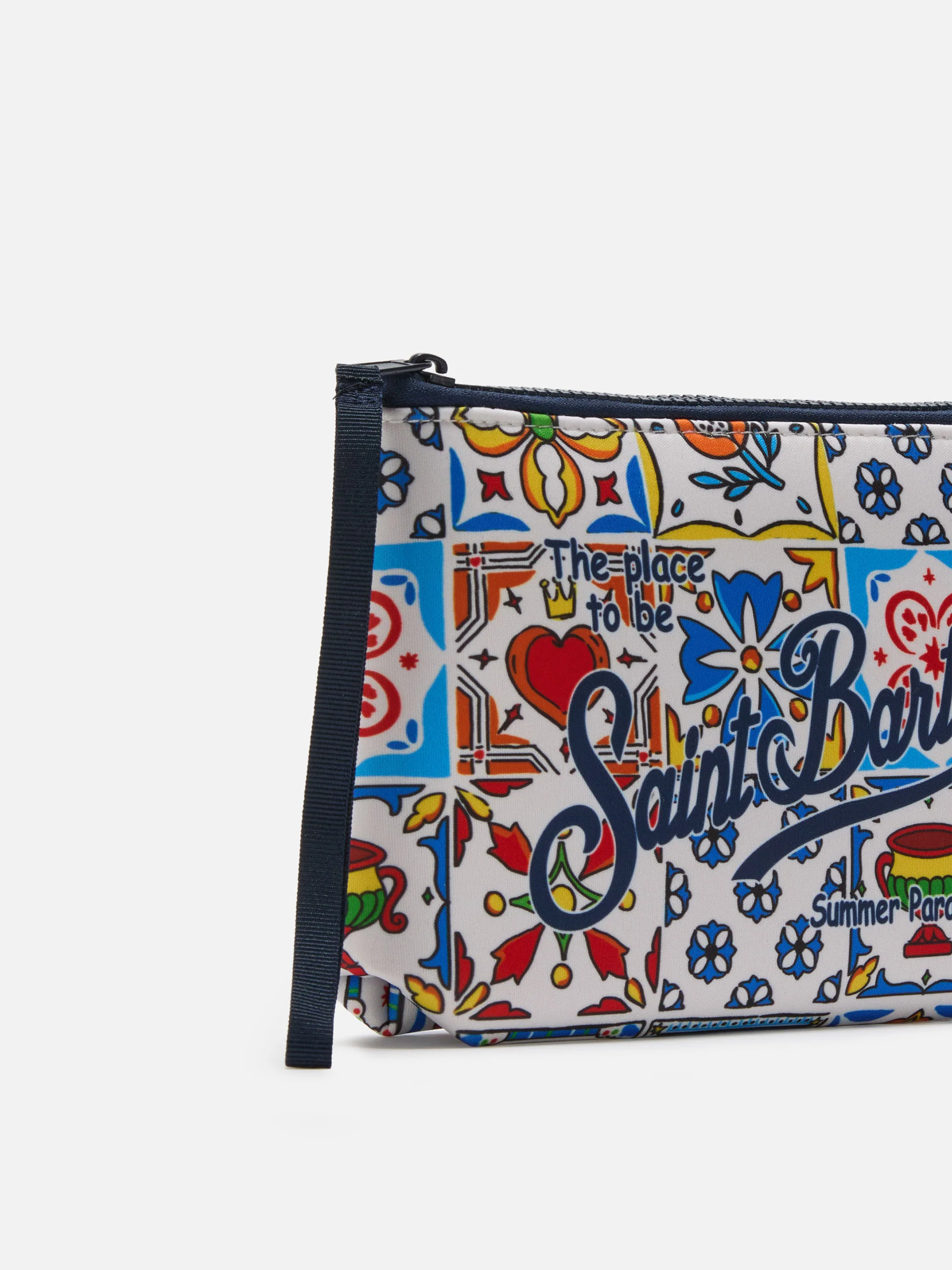 Aline scuba pouch with majolica print - Image 2