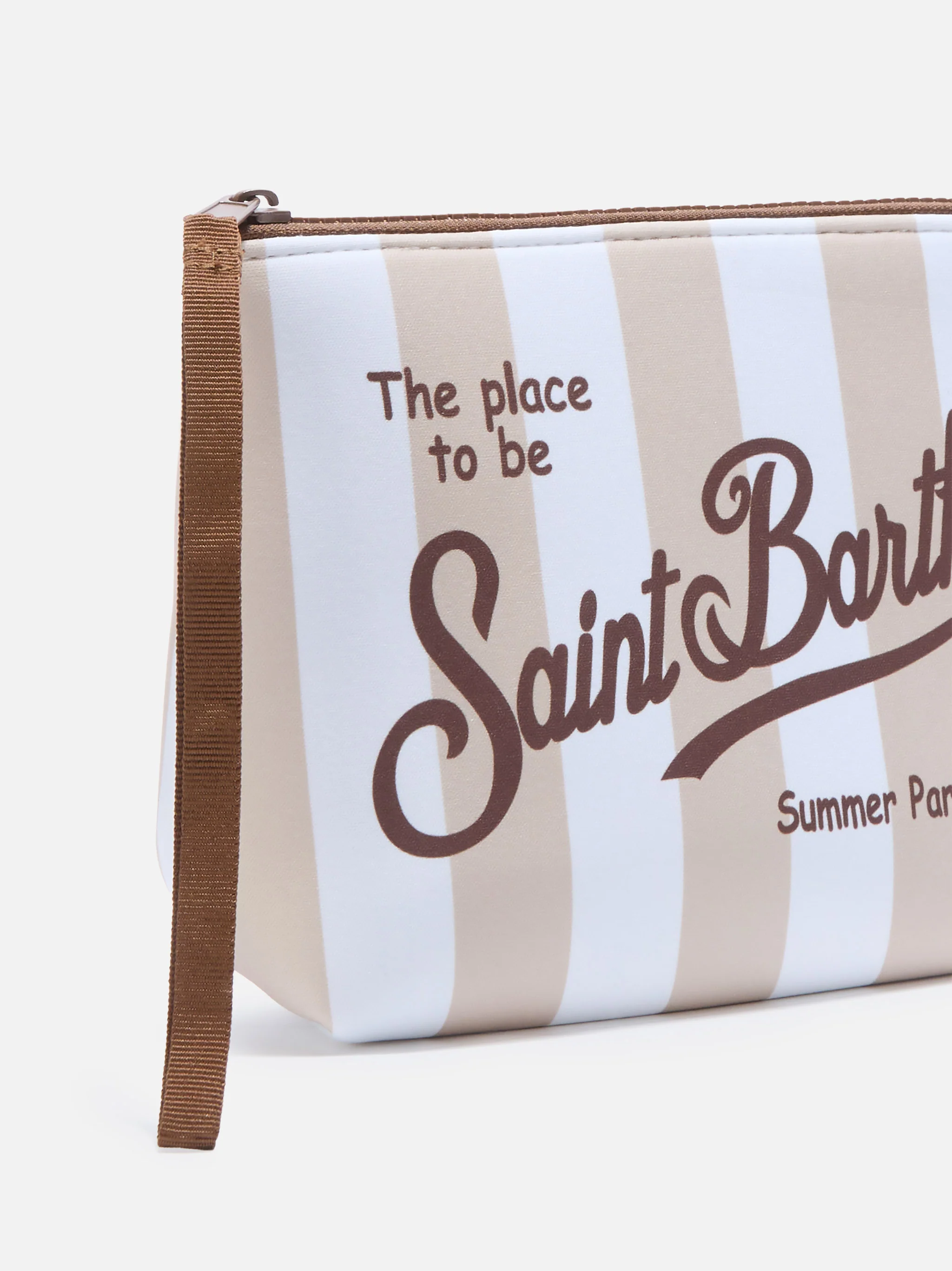 Aline scuba pouch with wide beige stripes - Image 2