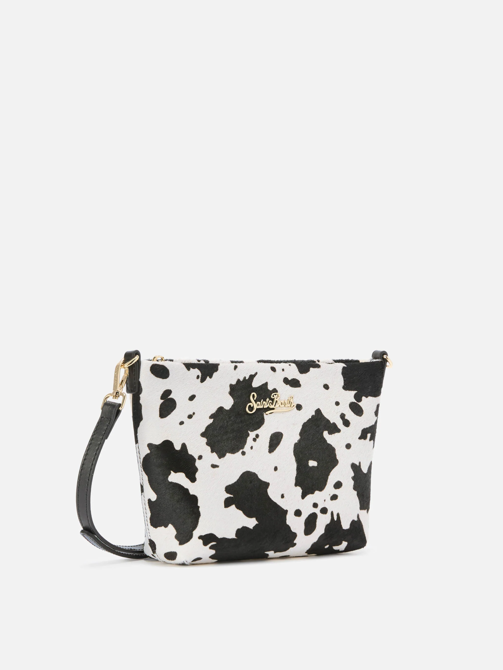Aline Shoulder Bag in brushed leather and cow-print calf hair - Image 3
