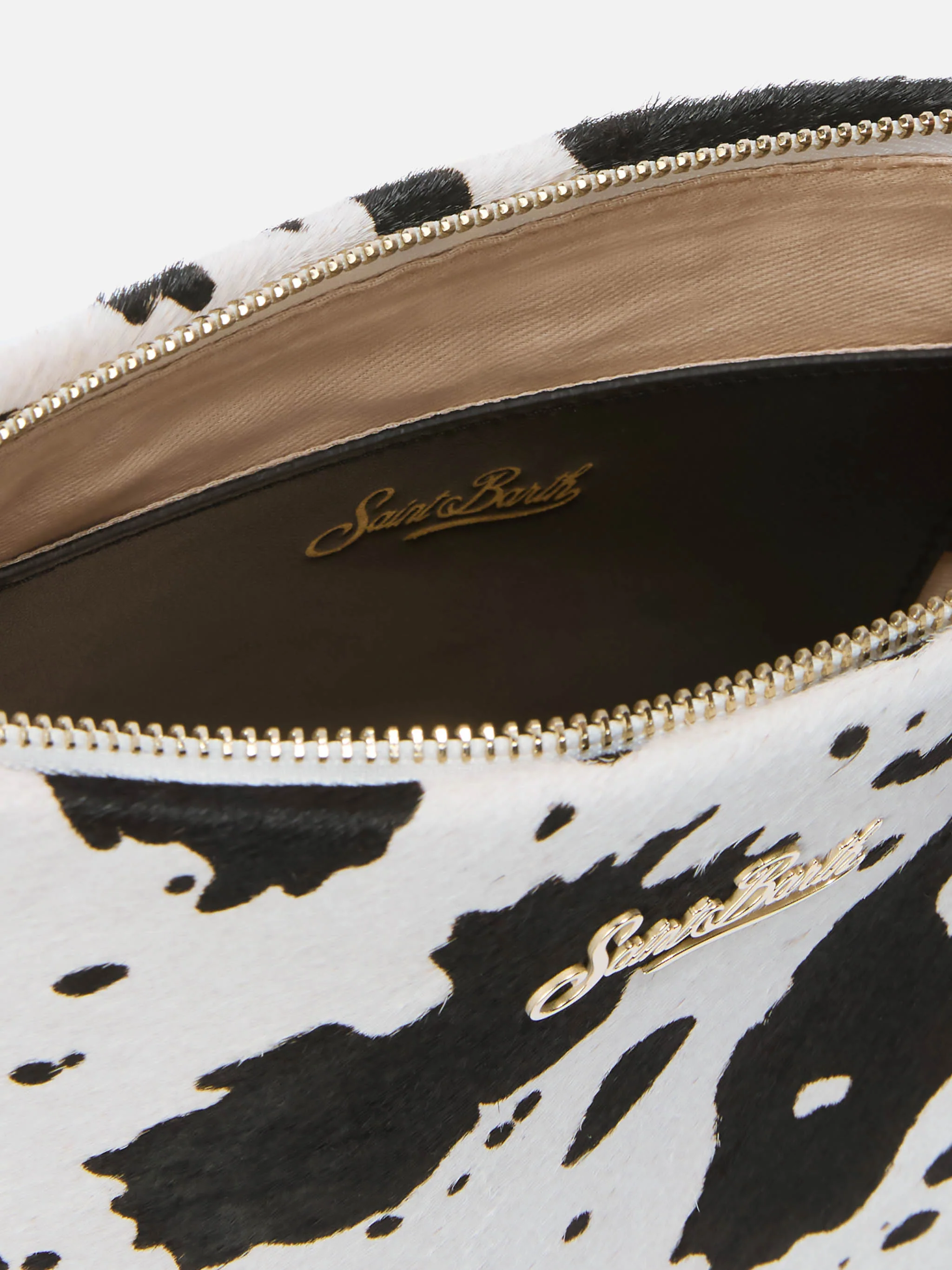 Aline Shoulder Bag in brushed leather and cow-print calf hair - Image 5