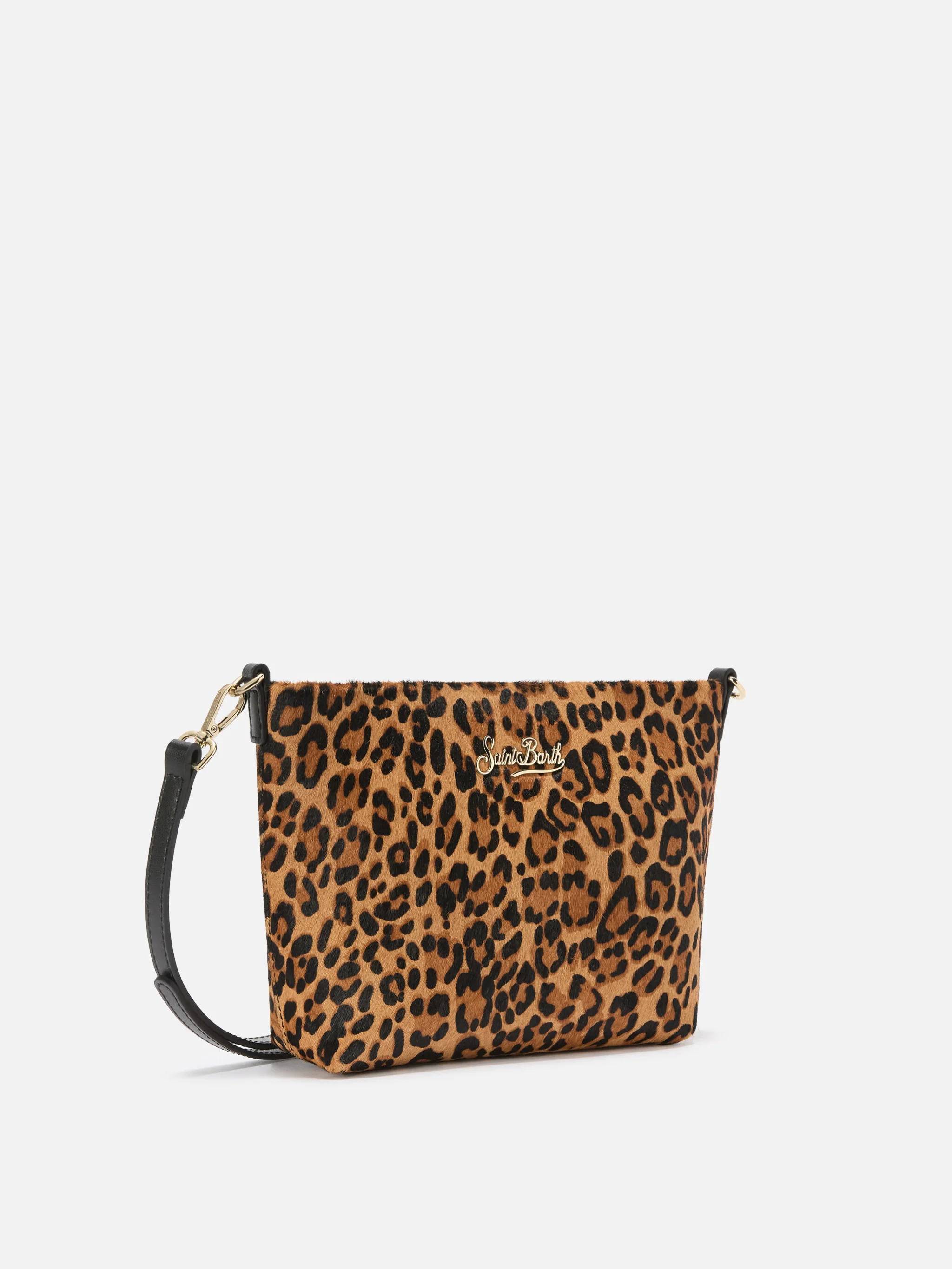 Aline Shoulder Bag in brushed leather and leopard-print calf hair - Image 3