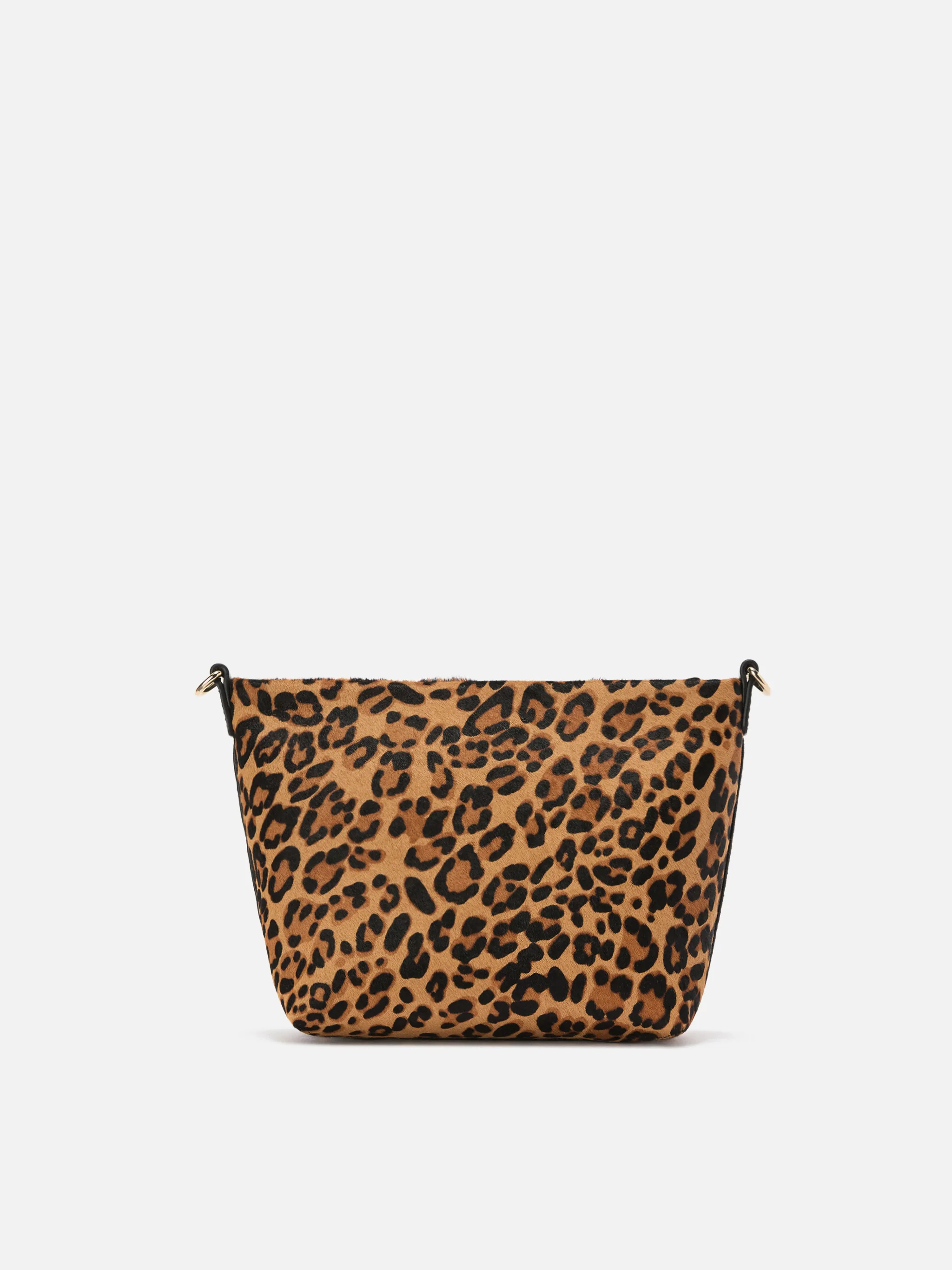 Aline Shoulder Bag in brushed leather and leopard-print calf hair - Image 4