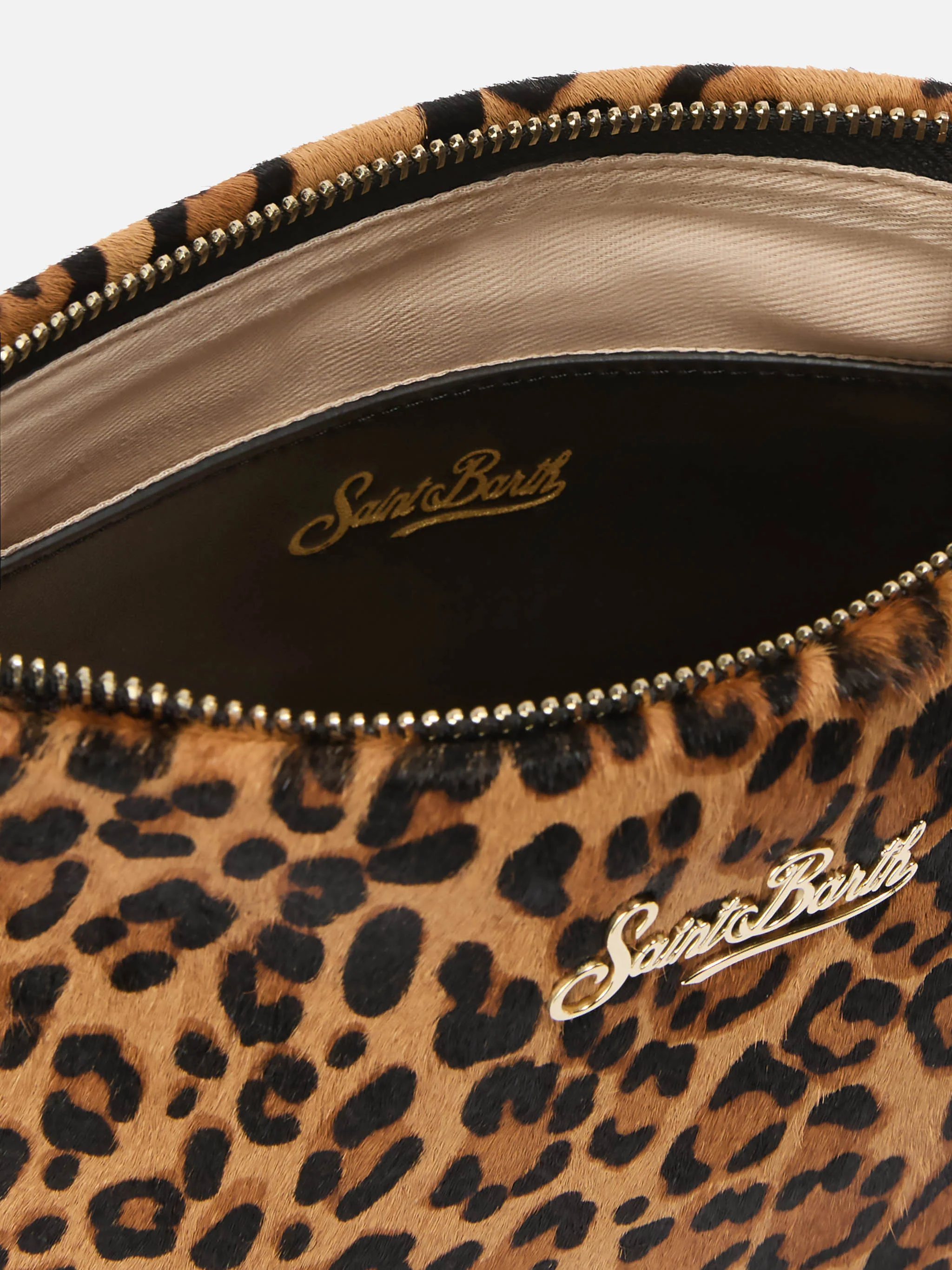Aline Shoulder Bag in brushed leather and leopard-print calf hair - Image 5