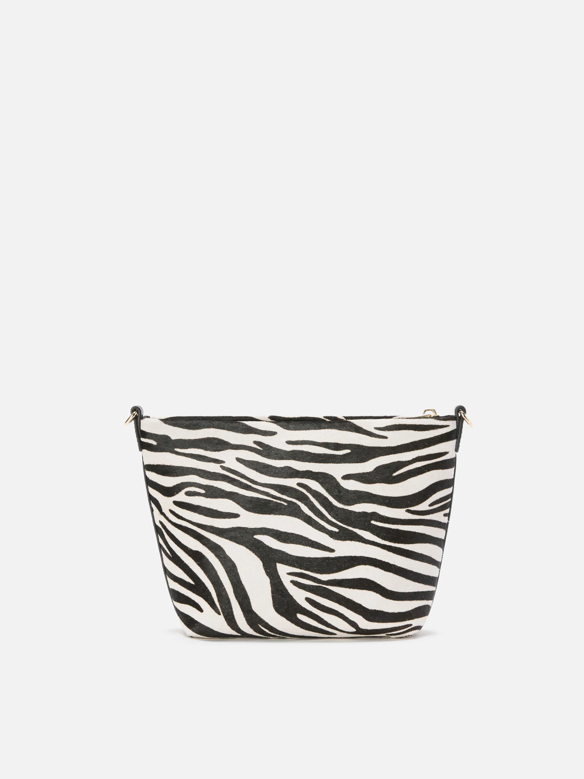 Aline Shoulder Bag in brushed leather and zebra-print calf hair - Image 4