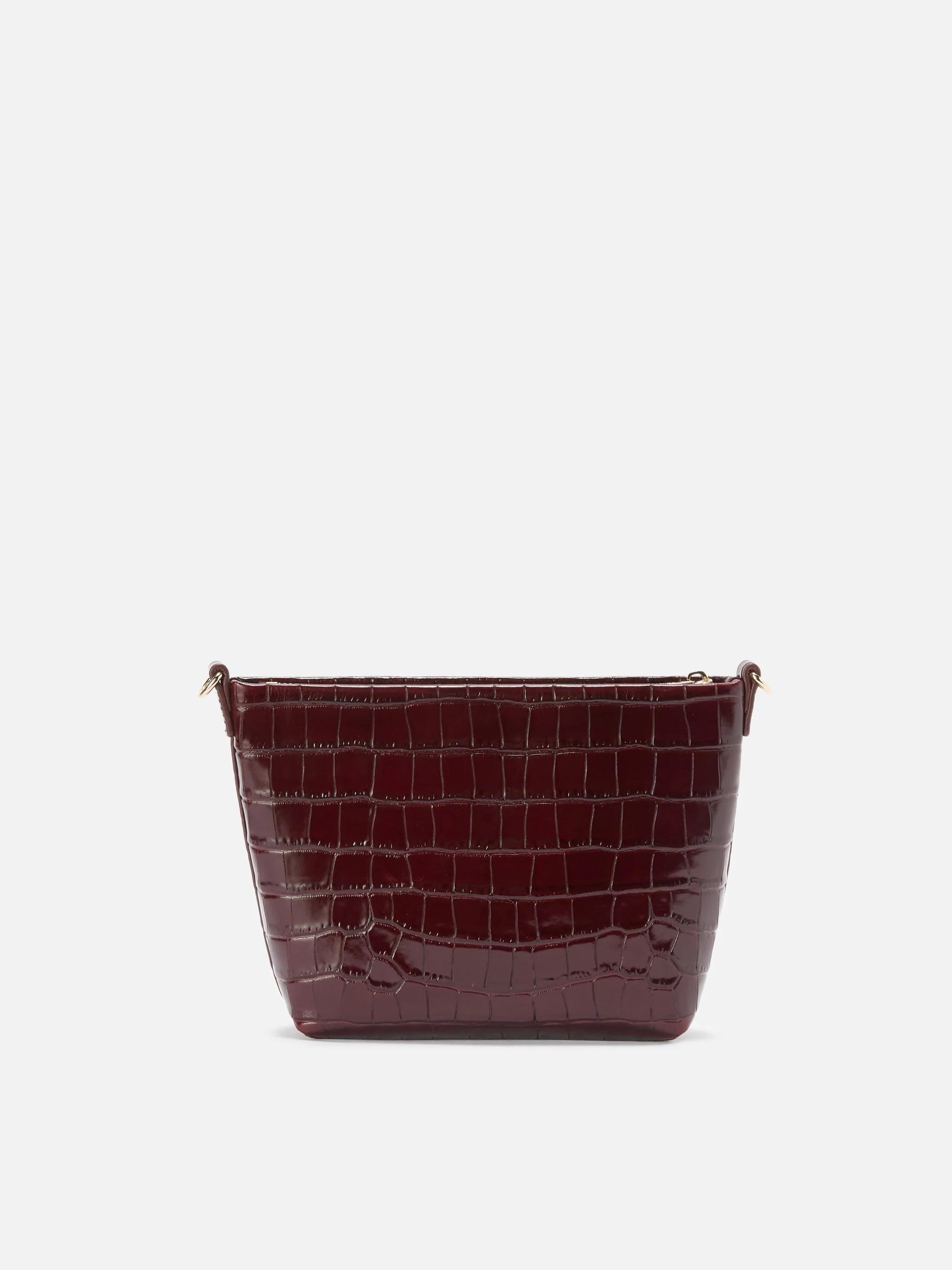 Aline Shoulder Bag in crocodile-print bordeaux leather - Image 4