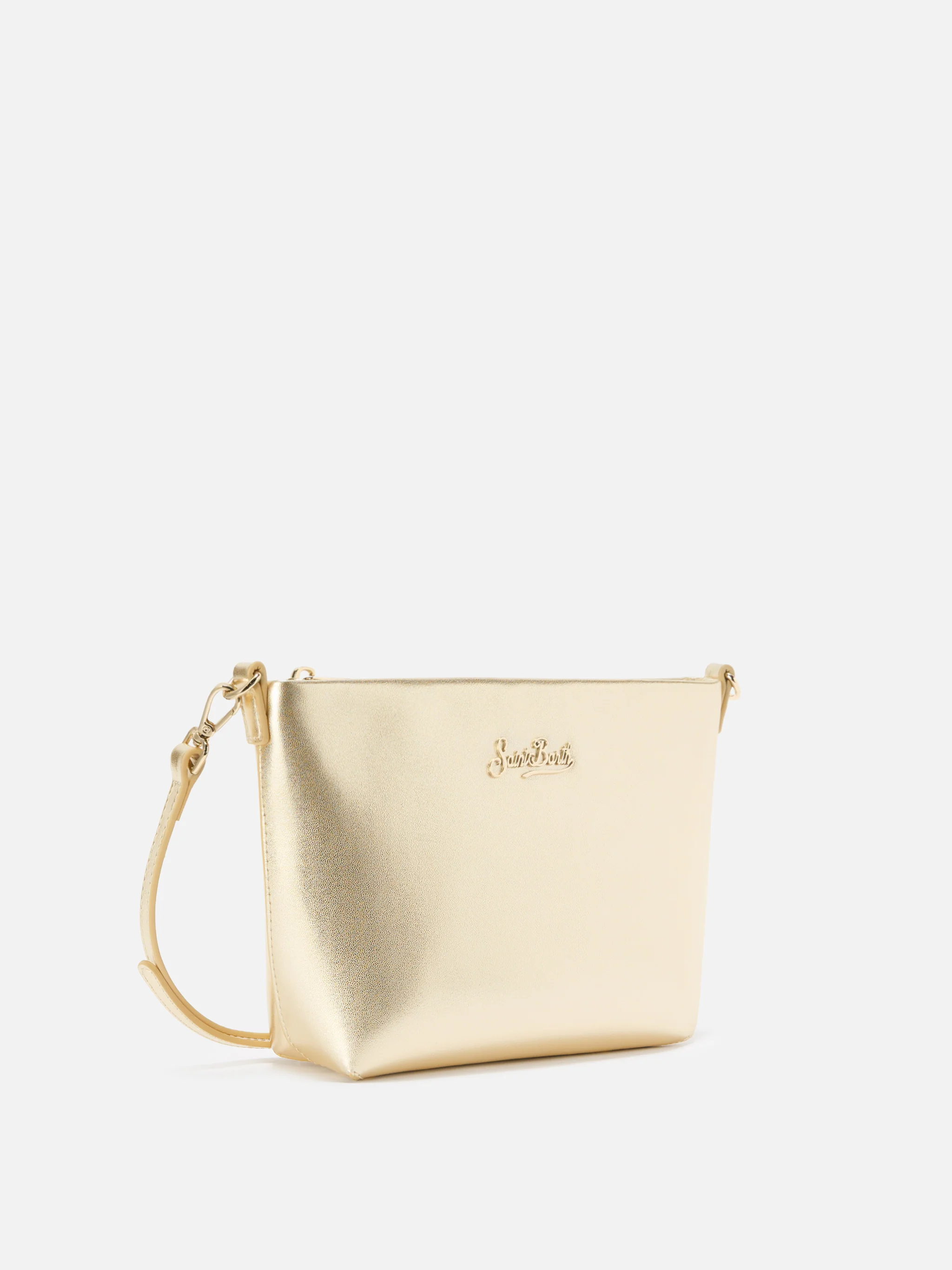 Aline Shoulder Bag in gold laminated leather - Image 3