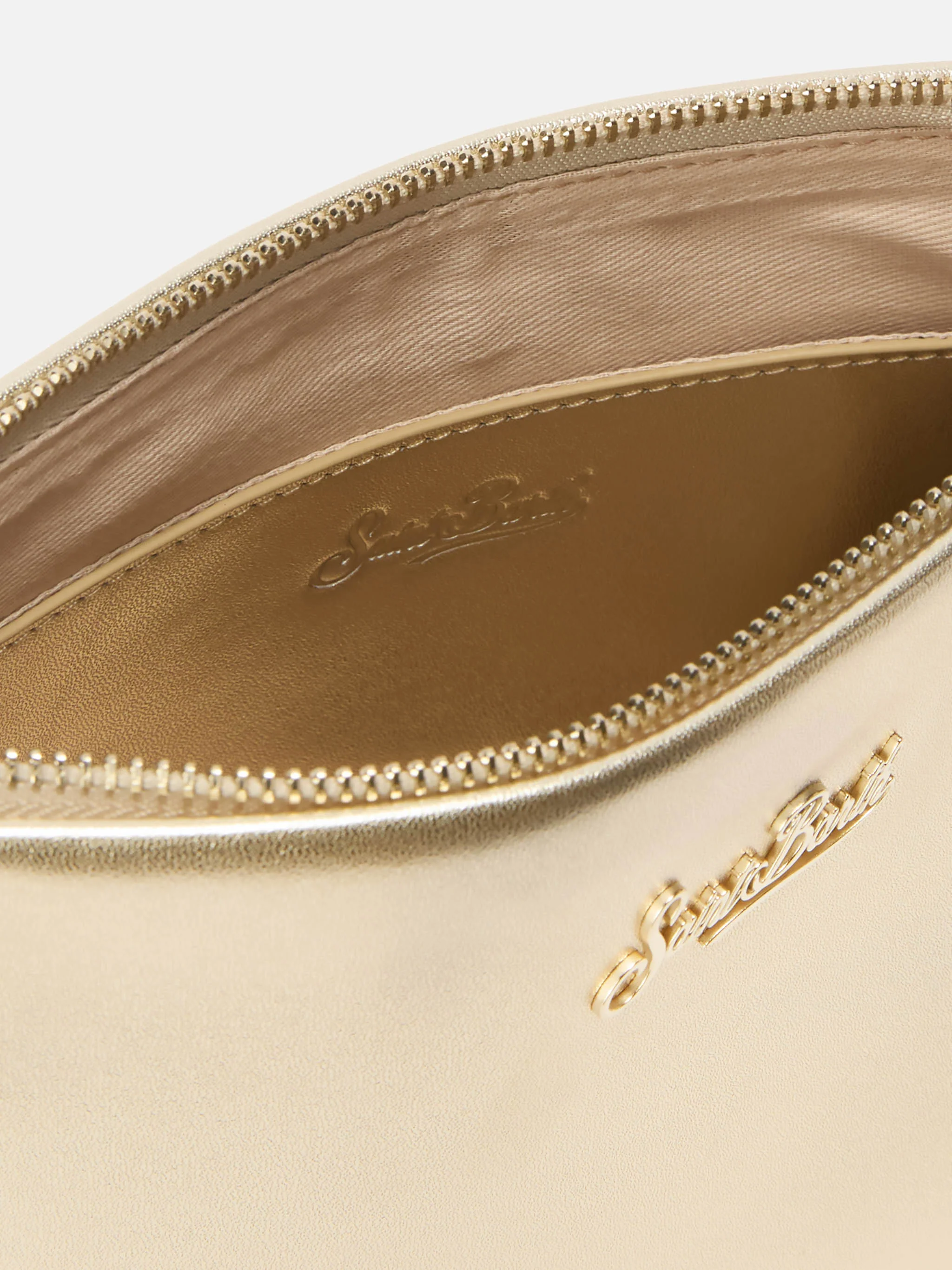 Aline Shoulder Bag in gold laminated leather - Image 5