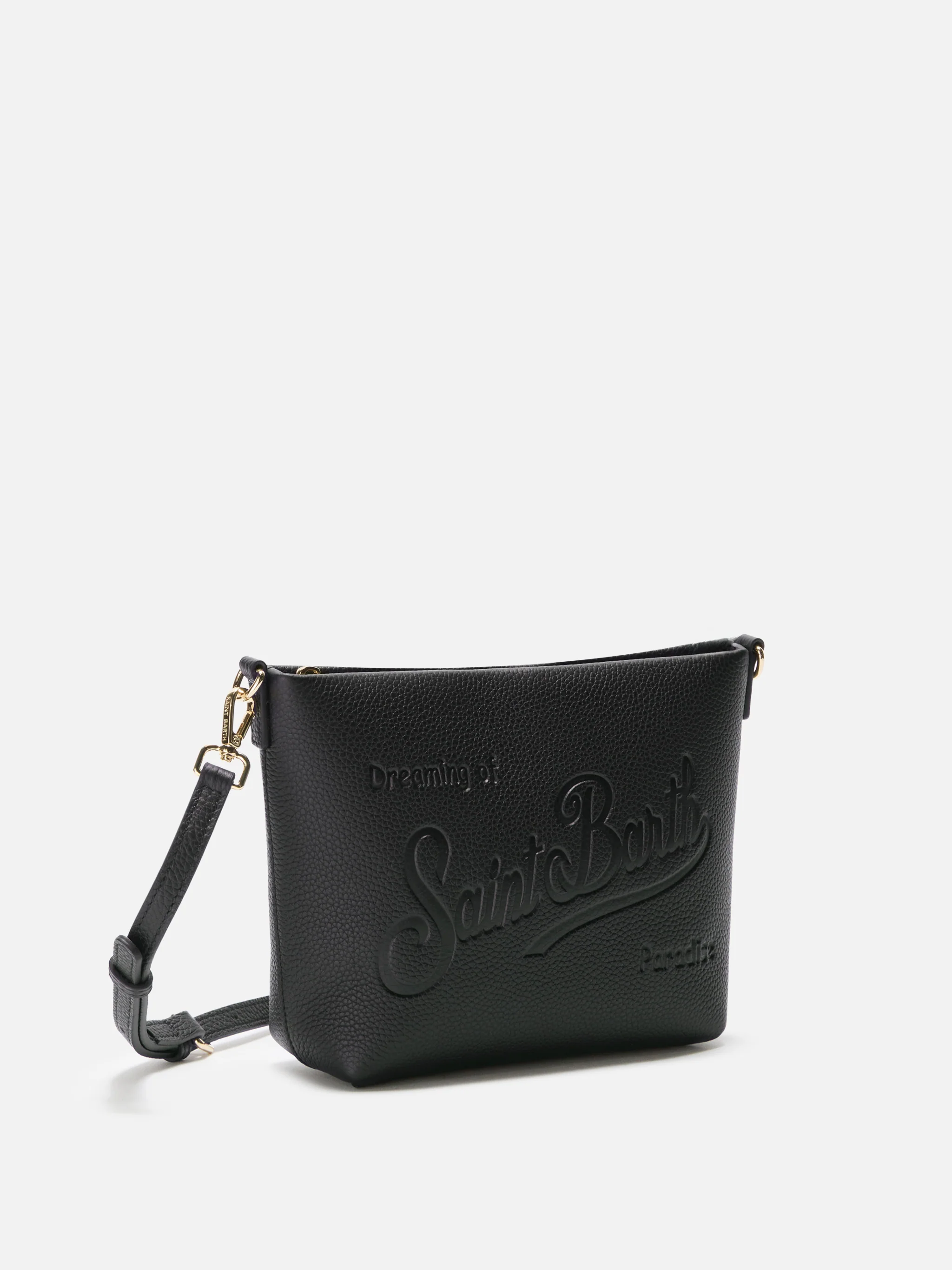Aline Shoulder Bag in hammered black leather - Image 3