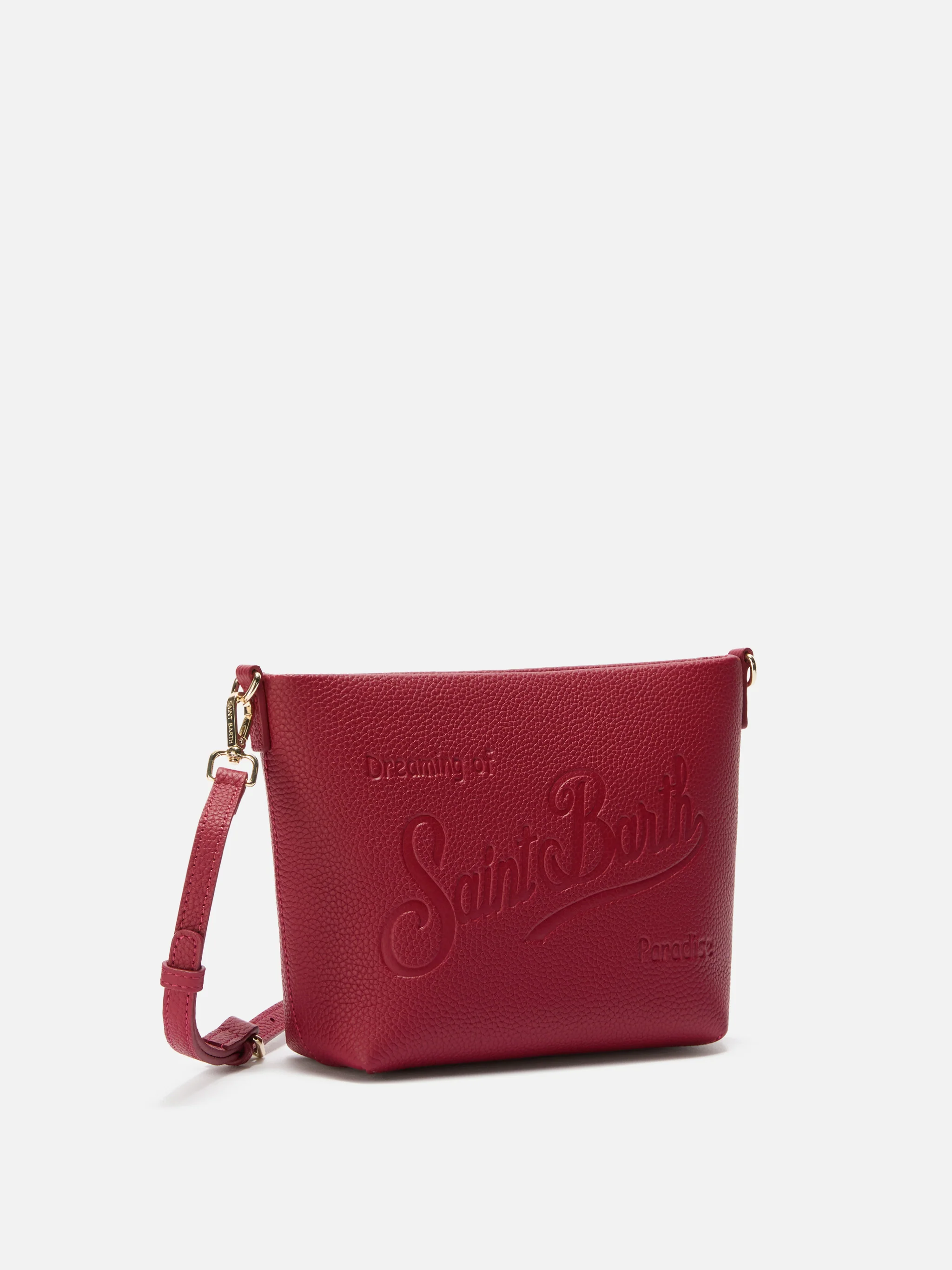 Aline Shoulder Bag in hammered bordeaux leather - Image 3